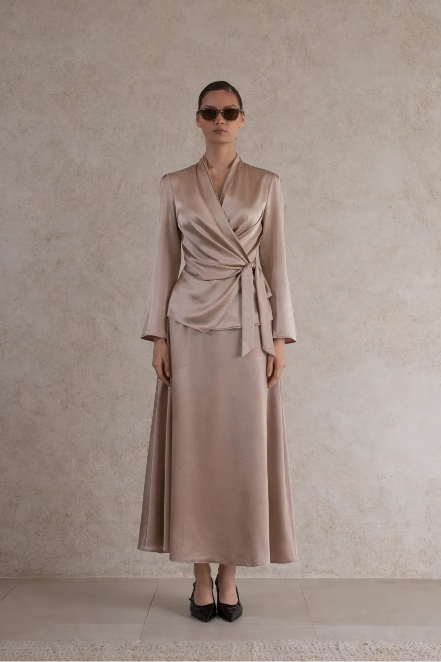 Unique Satin Belted top
