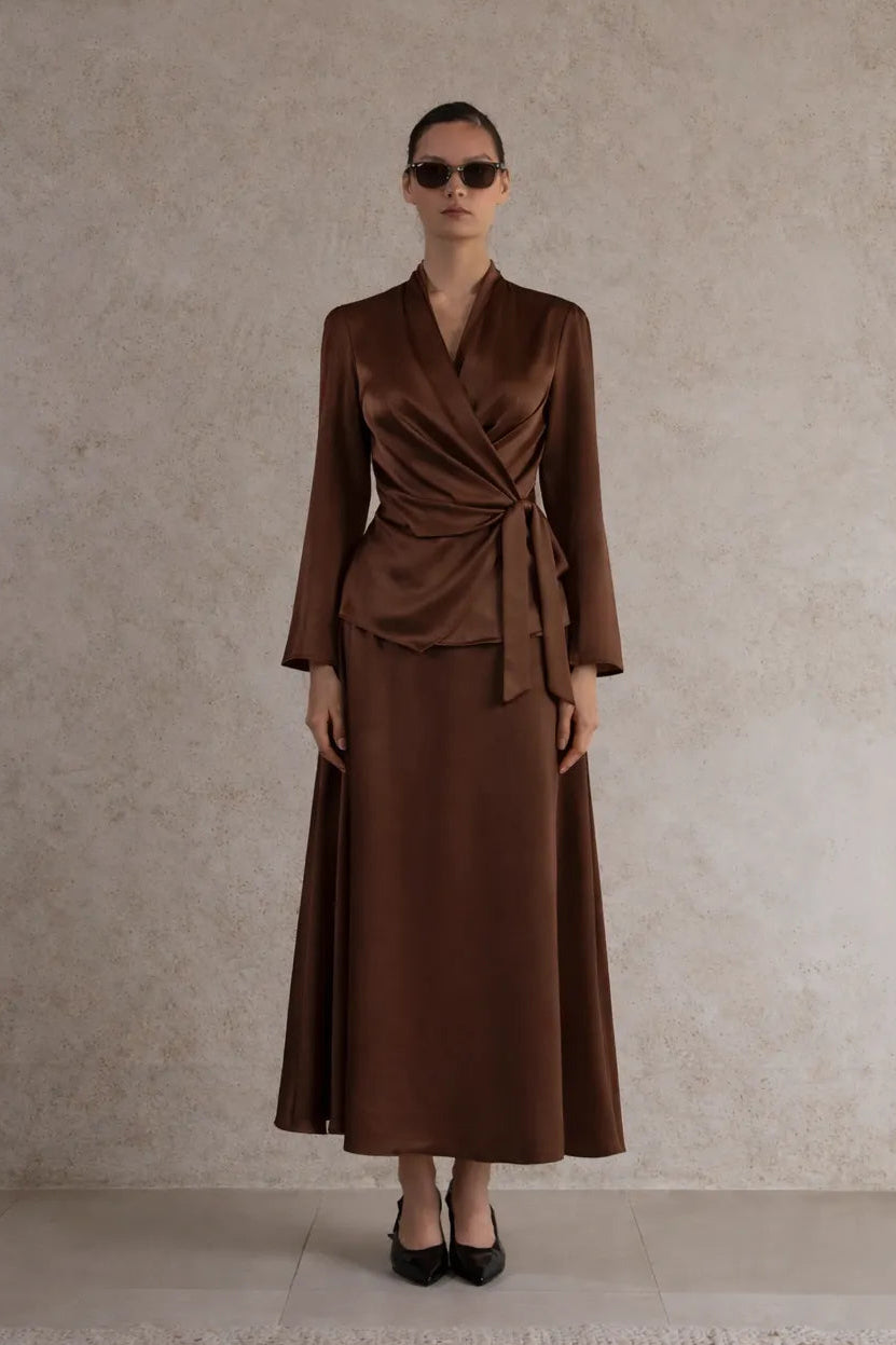 Unique Satin Belted top