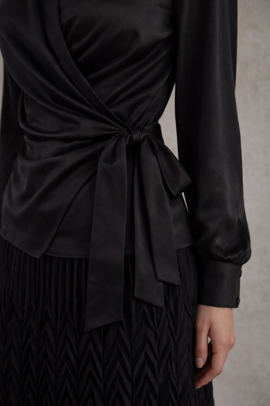 Unique Satin Belted top