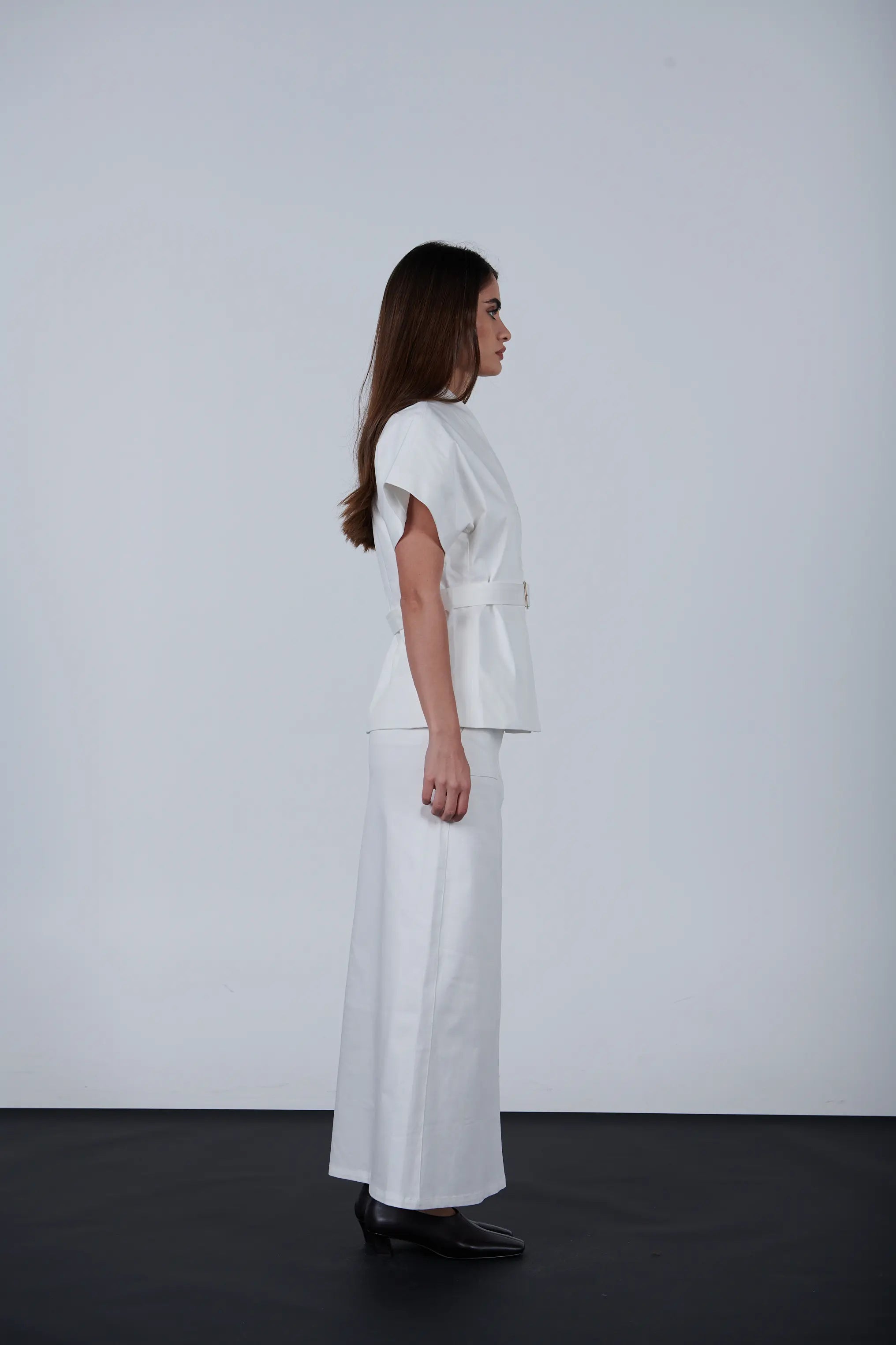 oversize short Sleeve Belted Jacket