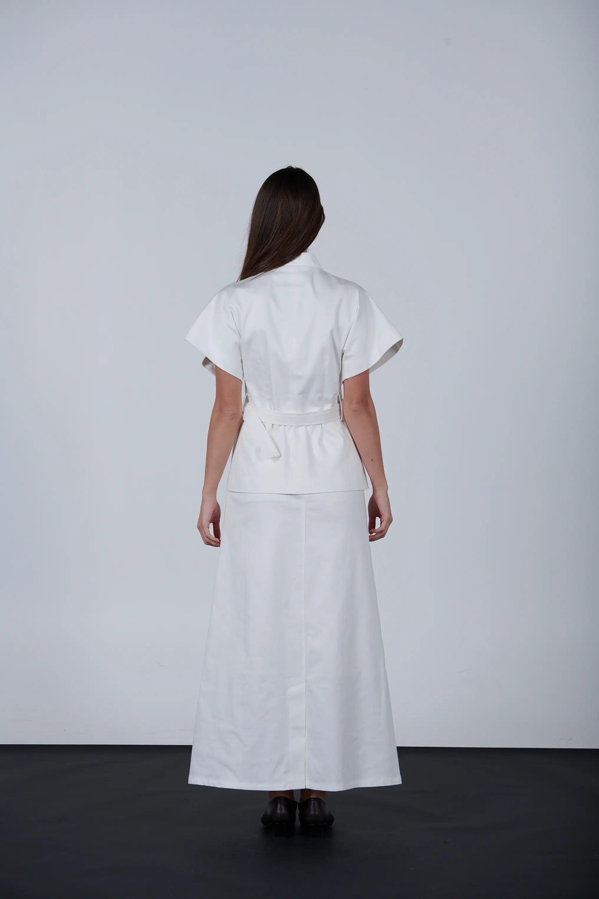 oversize short Sleeve Belted Jacket