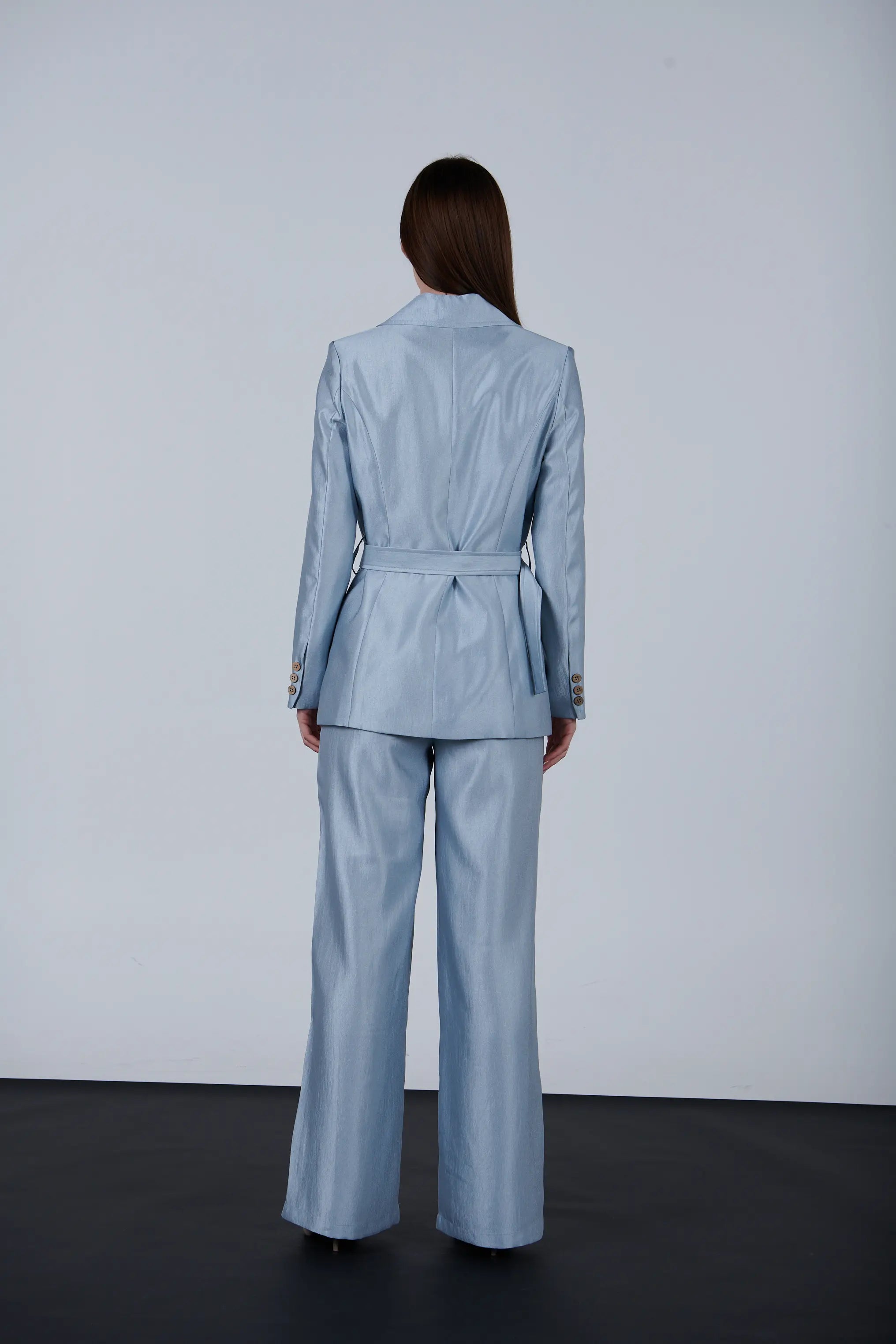 sparkling fabric pocketed blazer