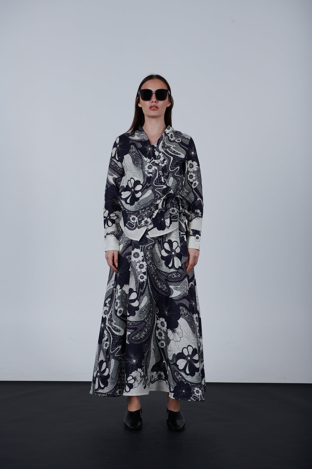 Linen Printed 2 Piece Dress