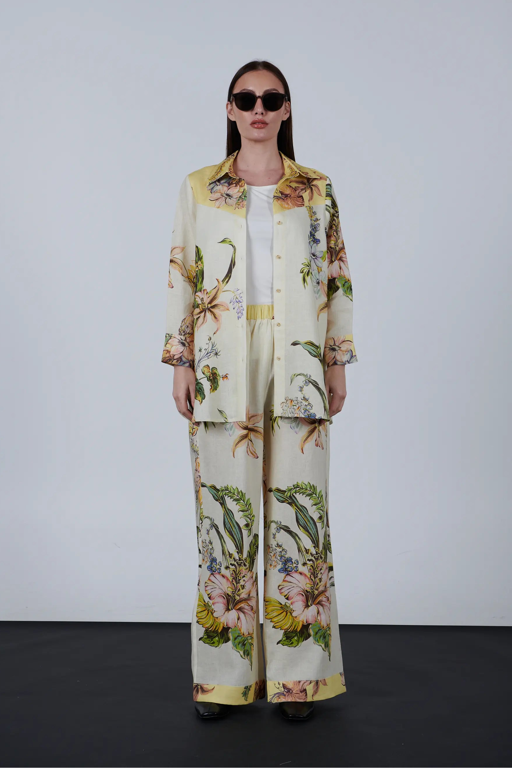 Floral Print Linen Shirt