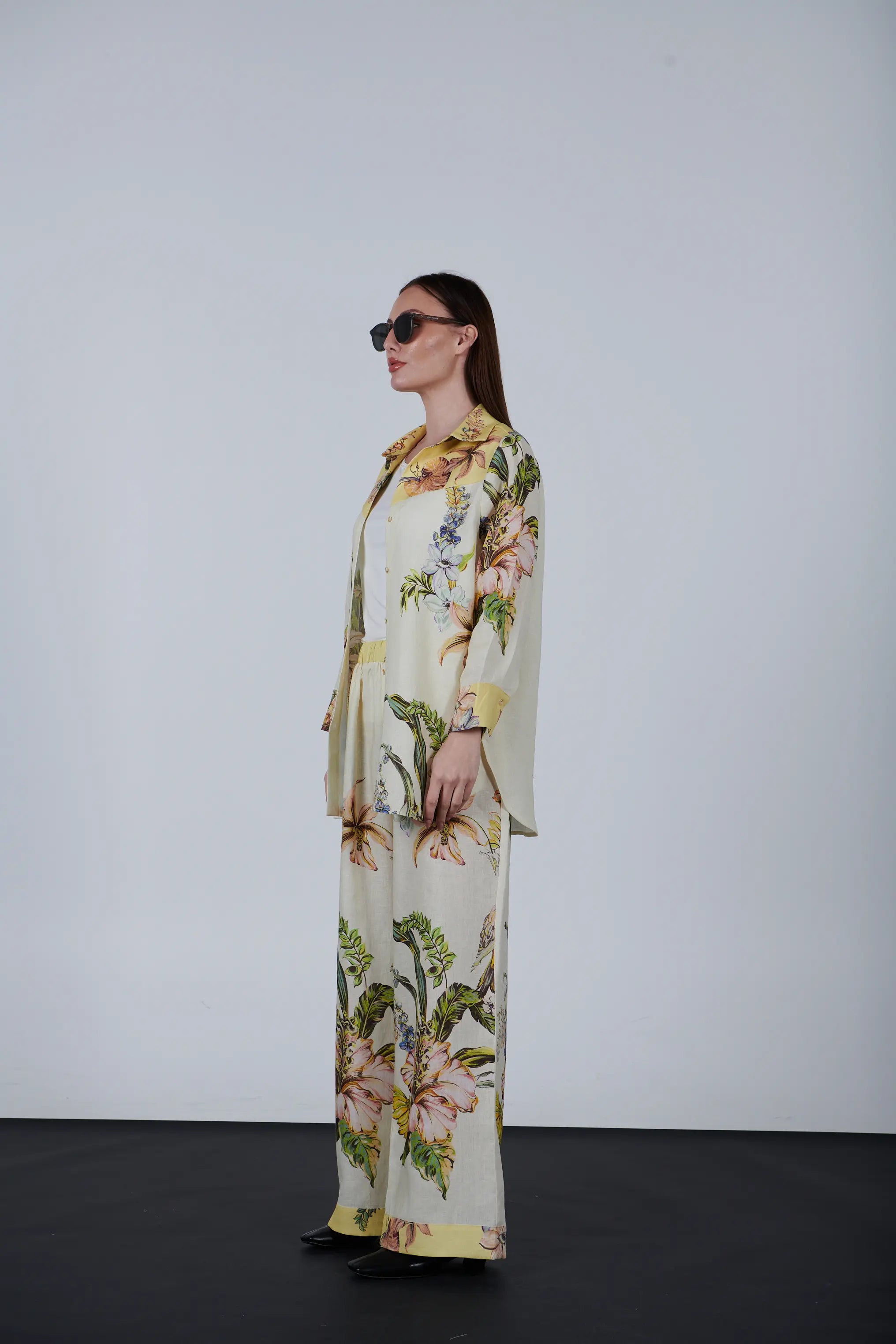 Floral Print Linen Shirt