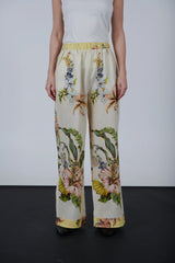 Floral Print Linen Pants