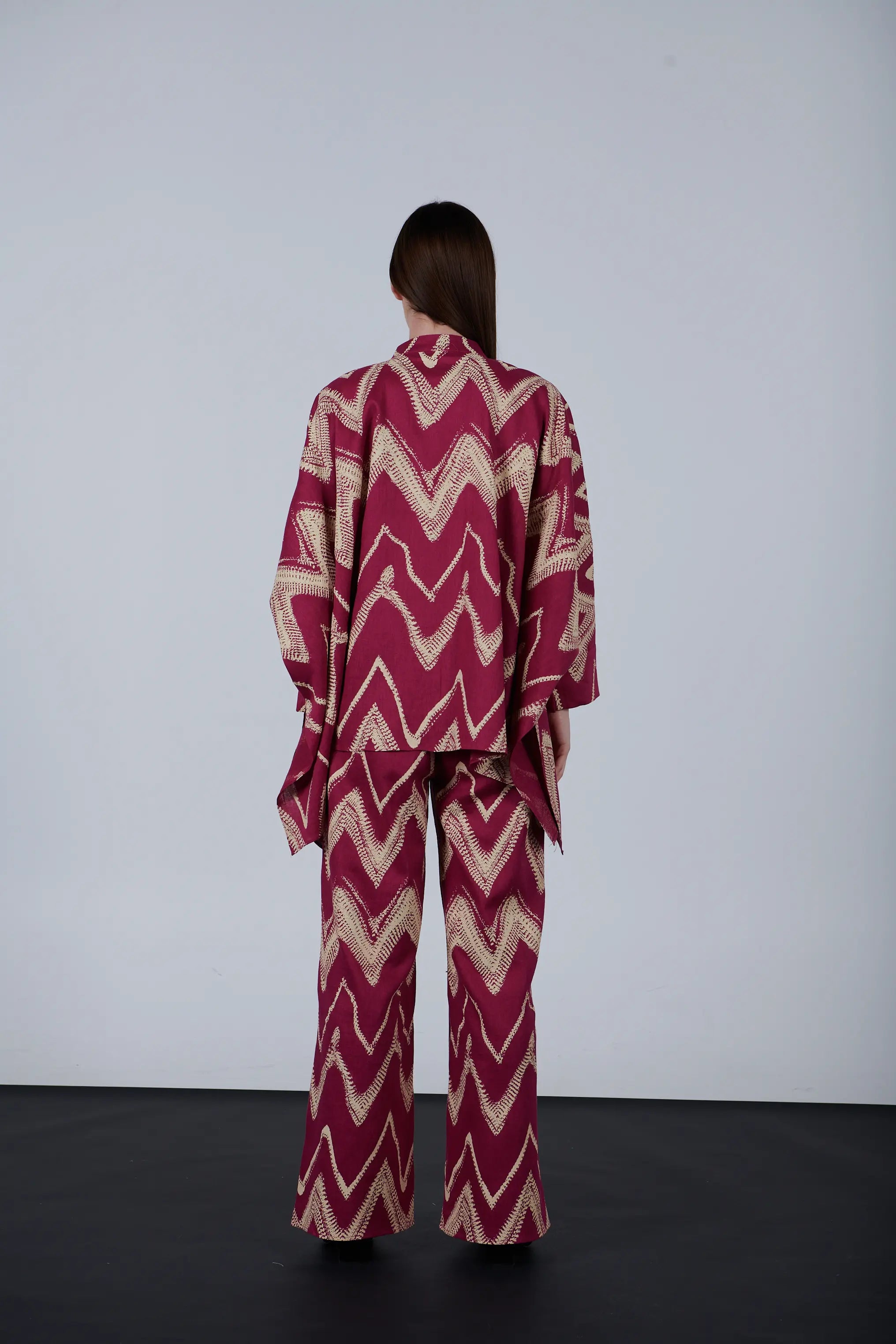 Zigzag Patterned Over-Sized Shirt