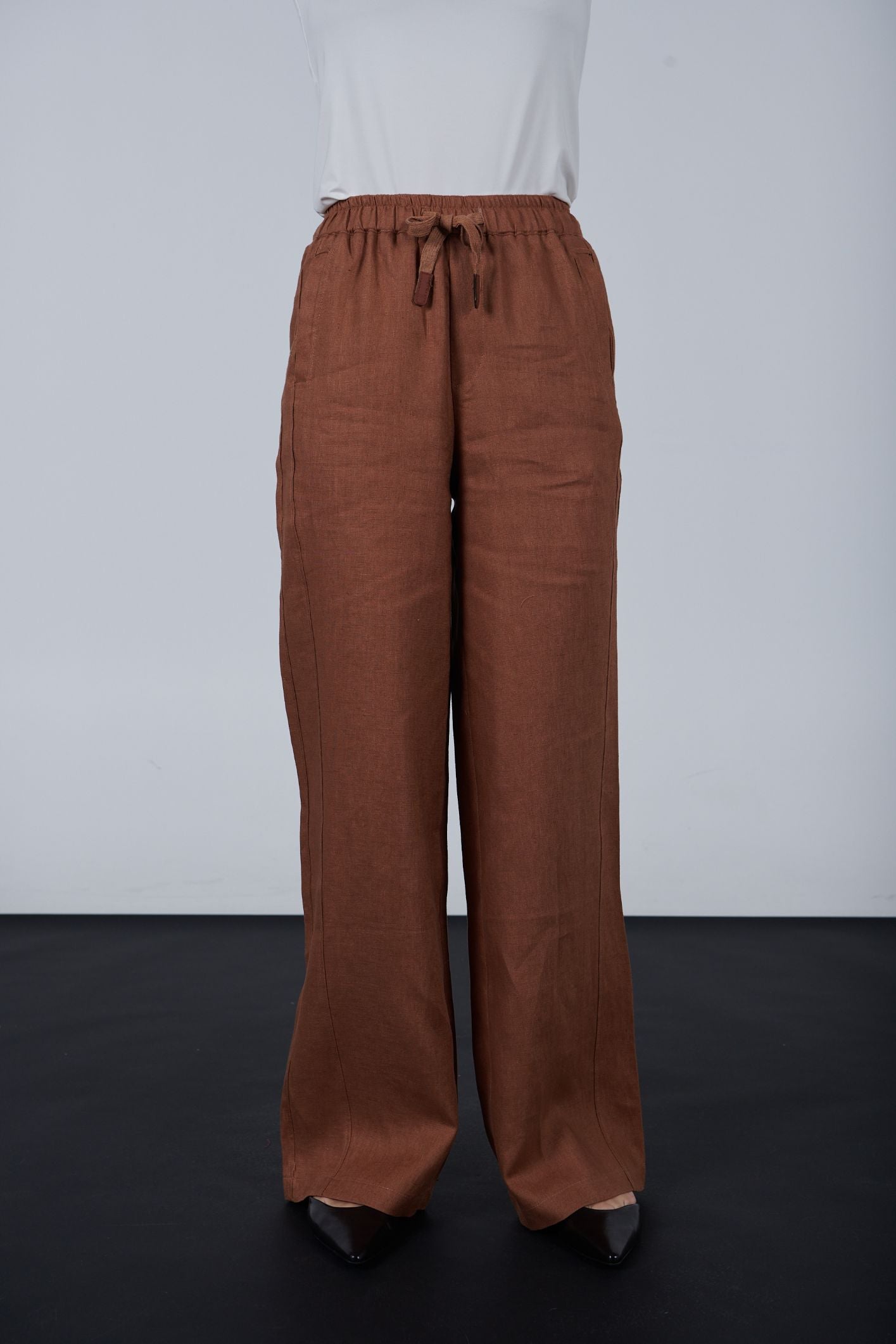 Linen pocketed pants