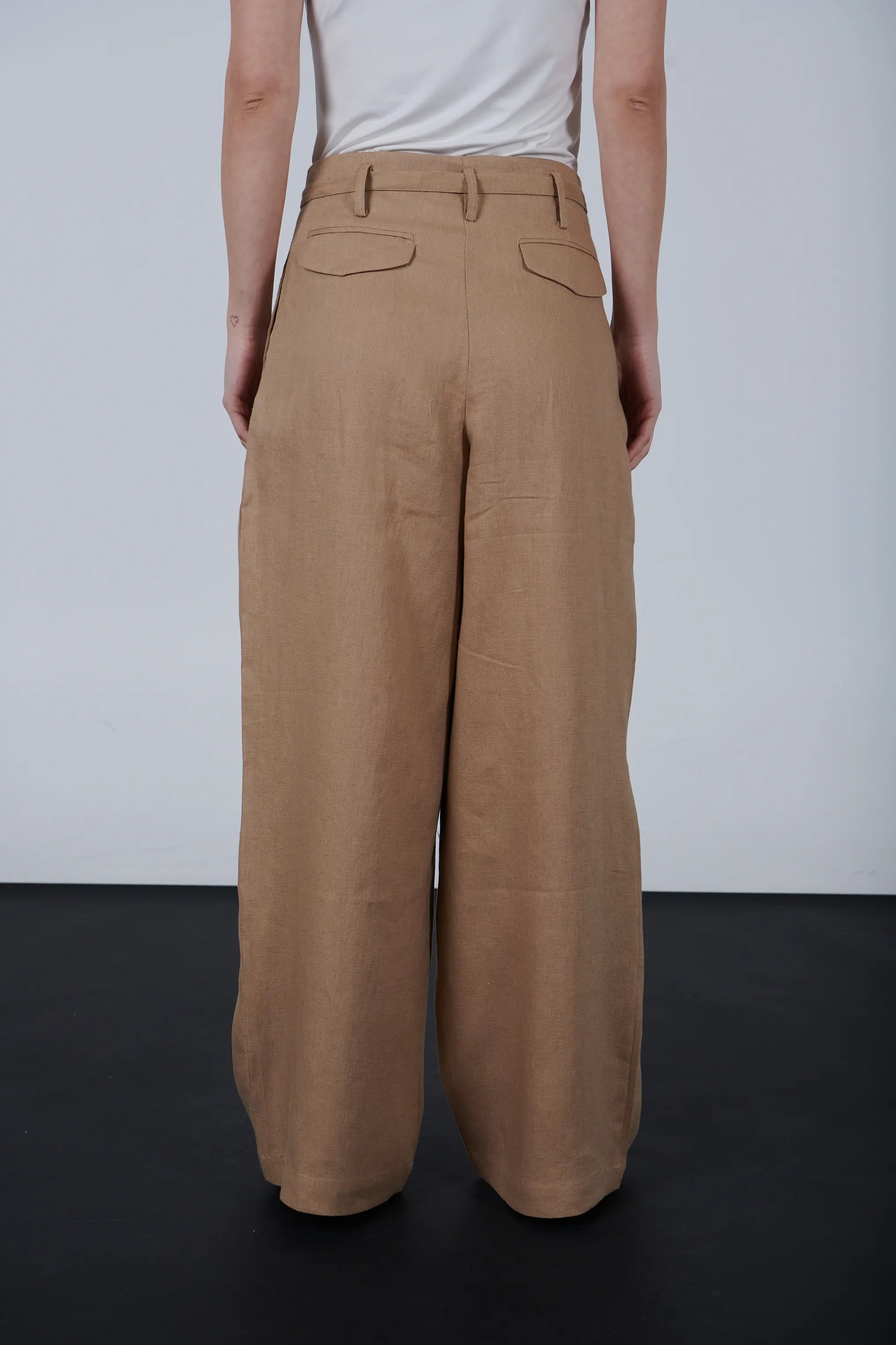 High-Waisted Linen Wide Leg Pants