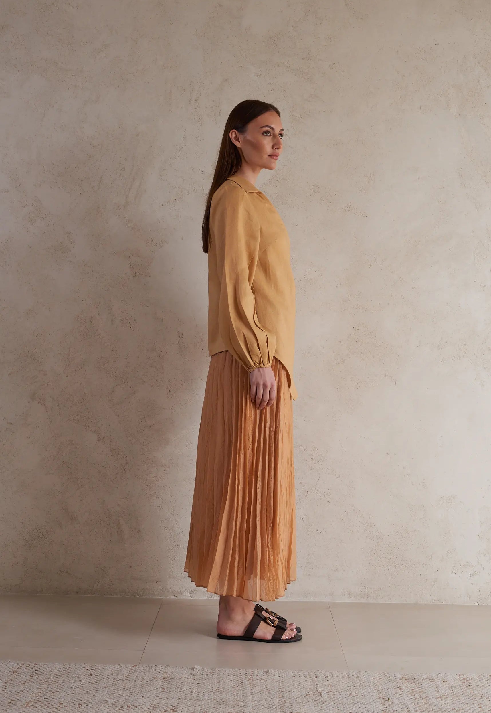 Long Sleeve Linen knotted Top
