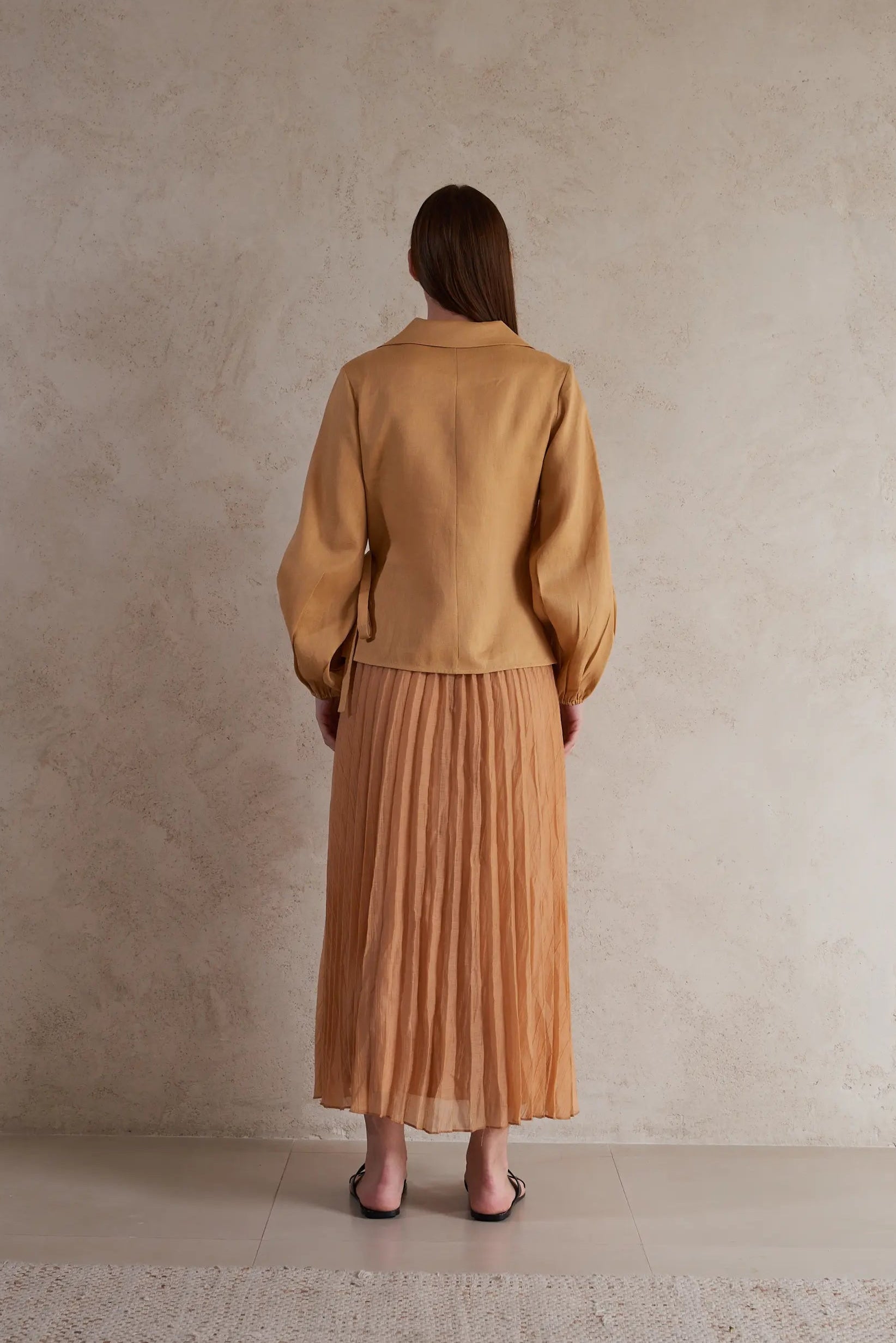 Long Sleeve Linen knotted Top