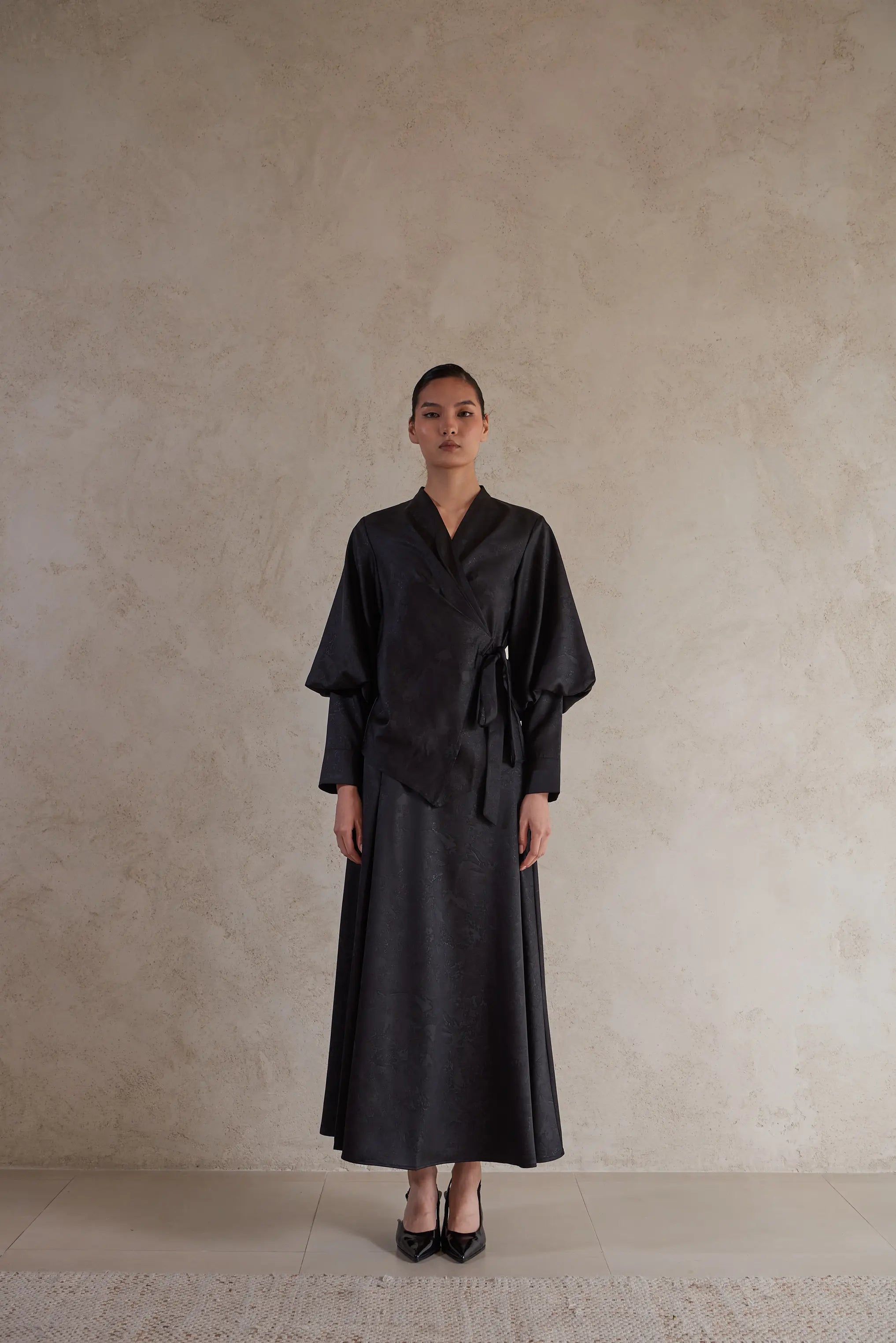 Elegant Satin Wrap Jacket