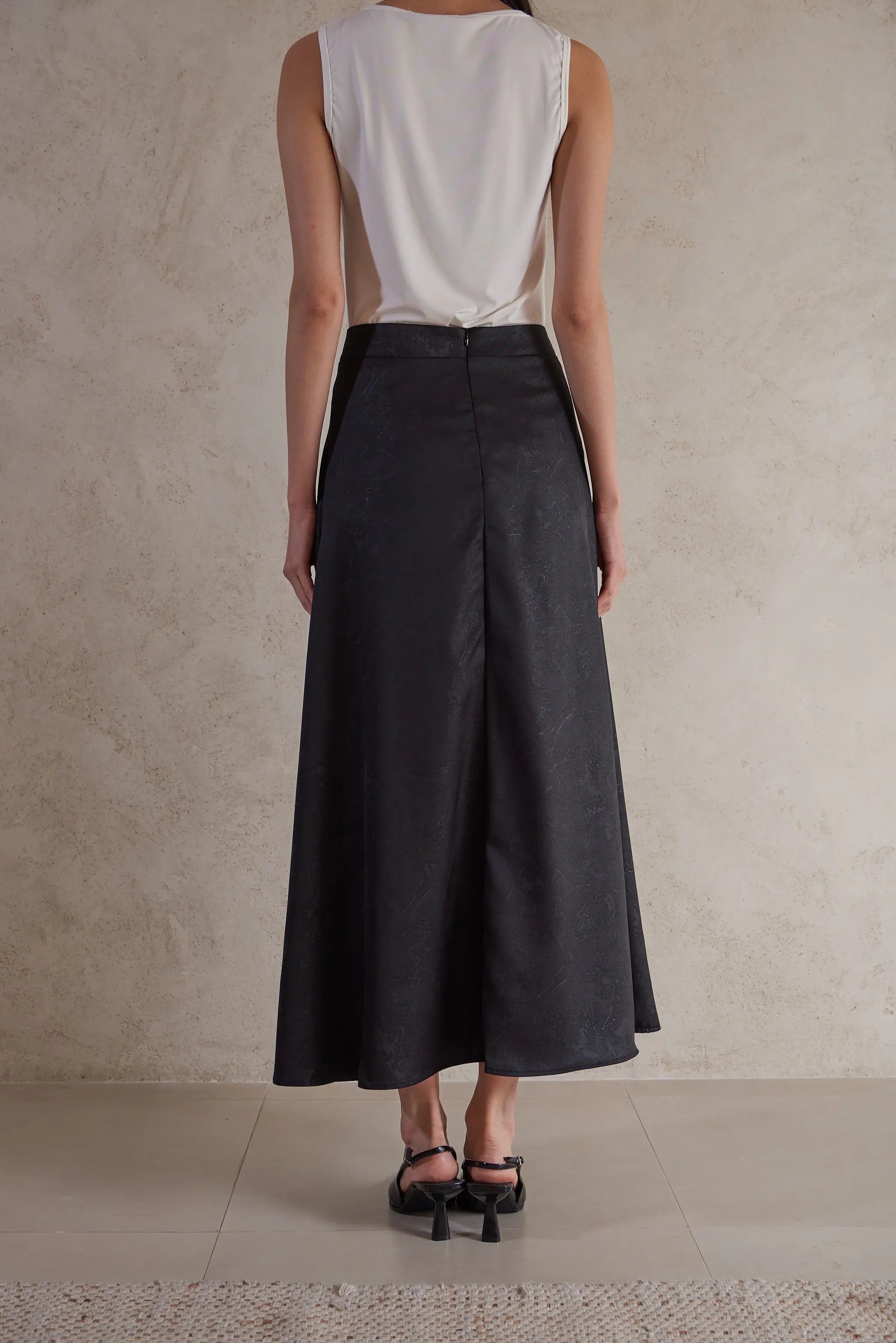 Elegant A-Line Satin Skirt