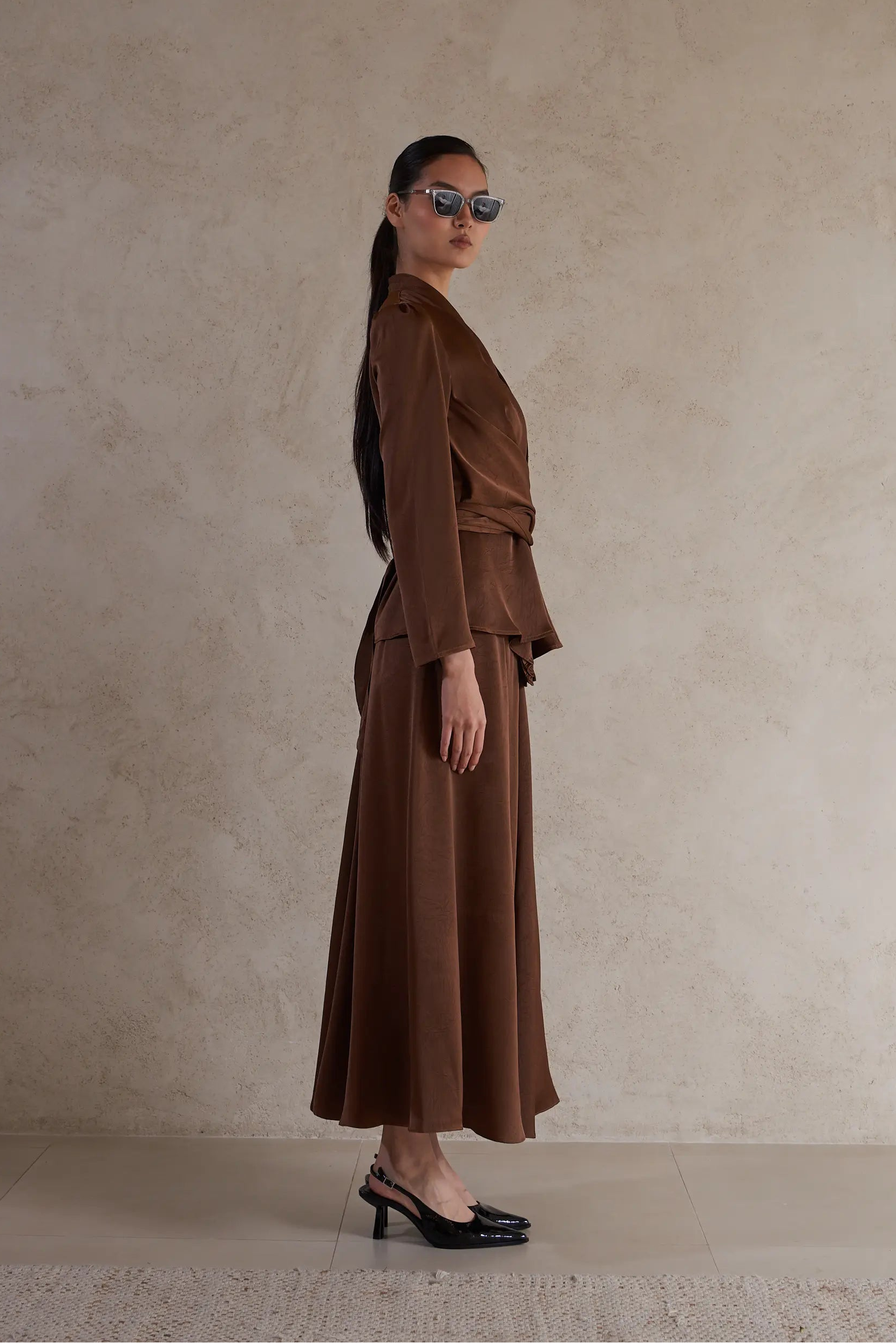 Satin Featherlight Wrap Jacket