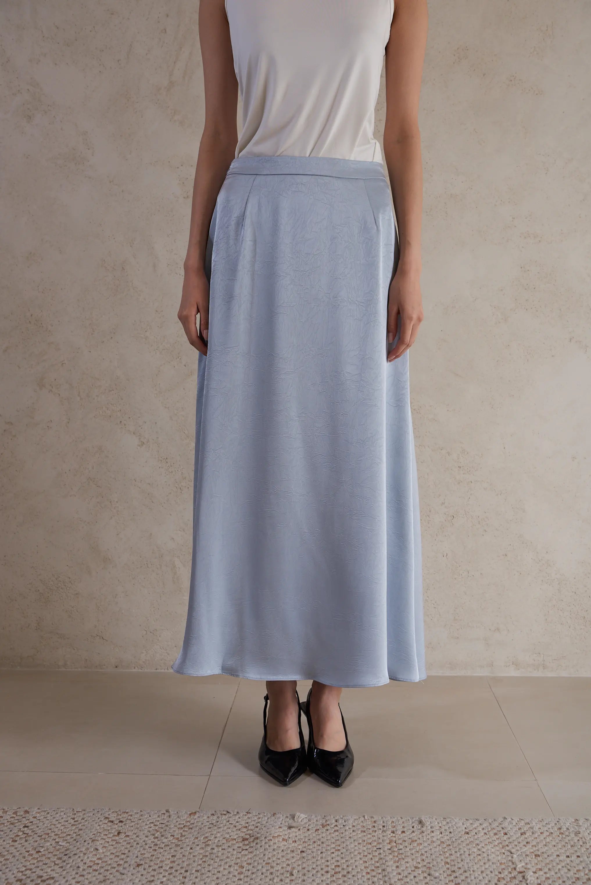 Elegant Maxi Satin Skirt