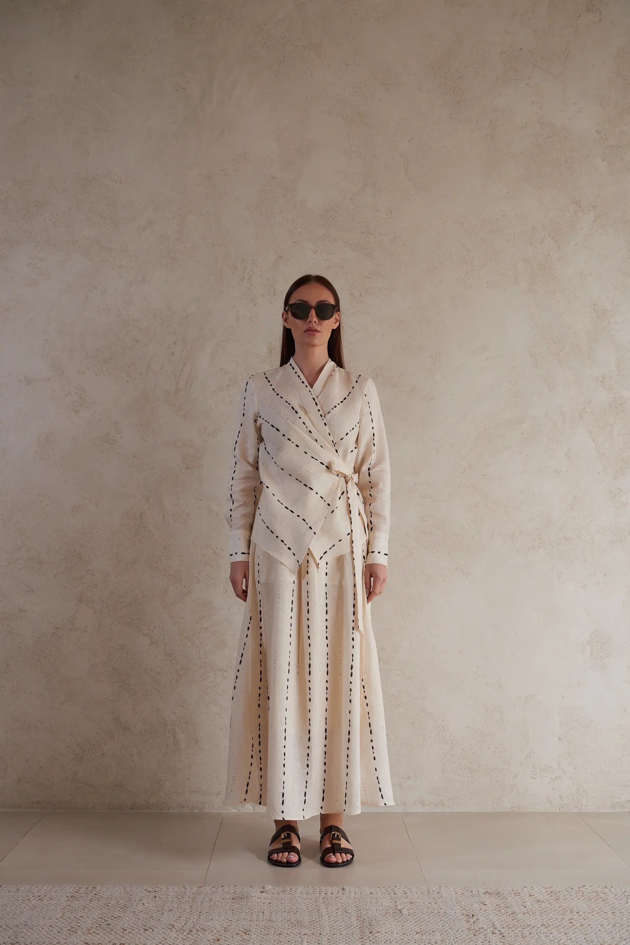 Striped Linen Beige Jacket