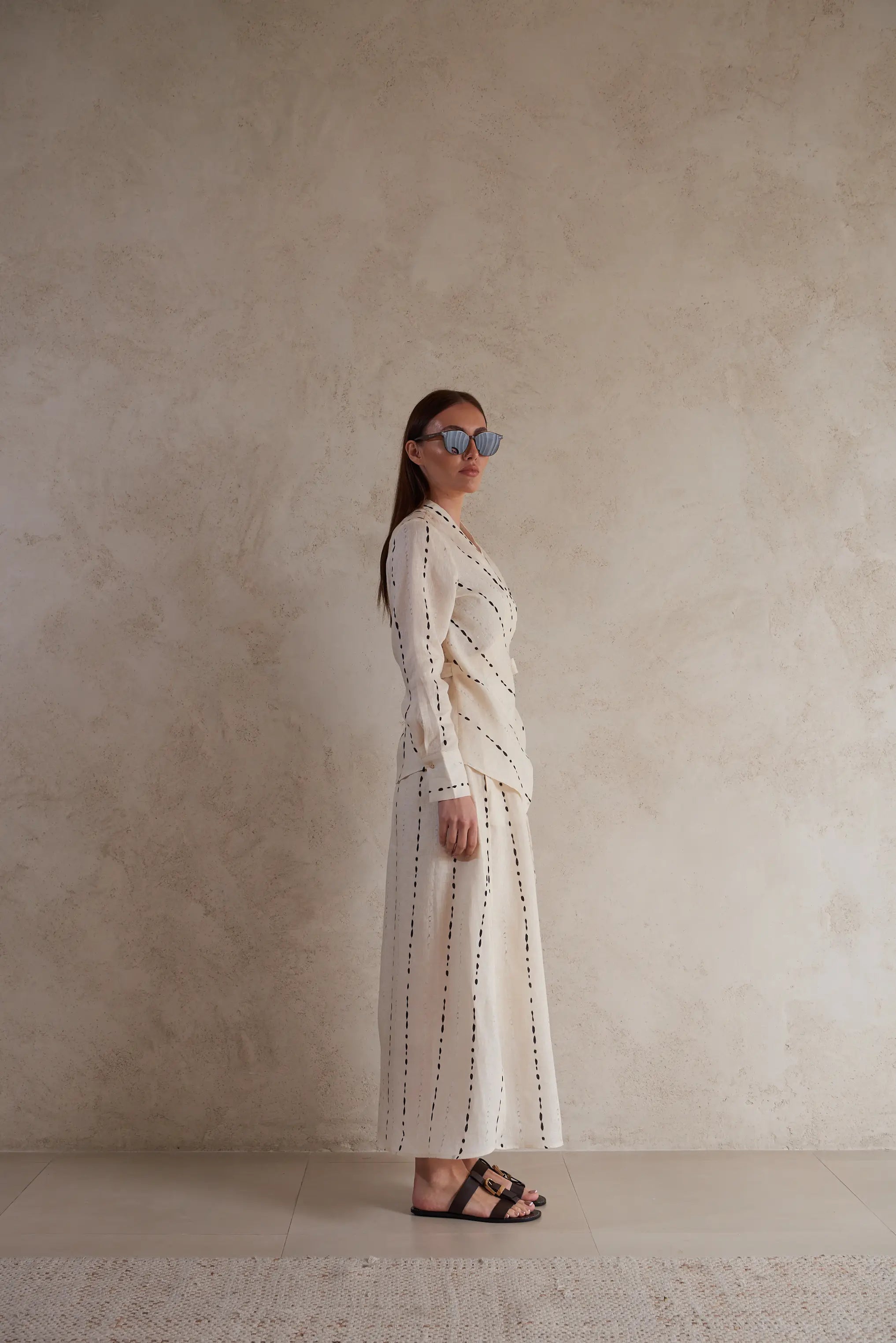 Striped Linen Beige Jacket