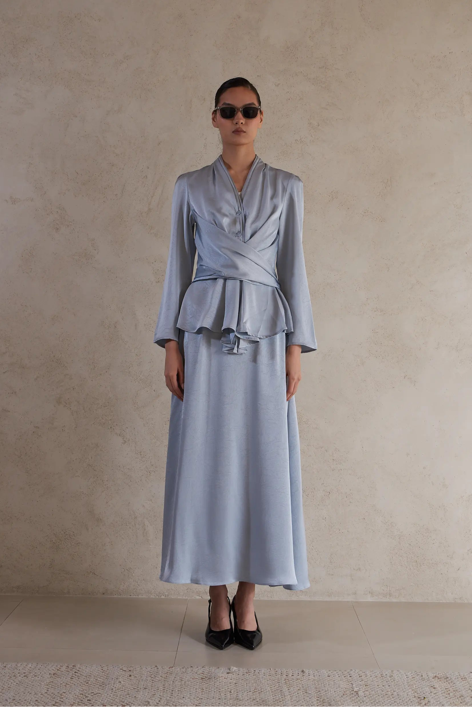 Satin Featherlight Wrap Jacket