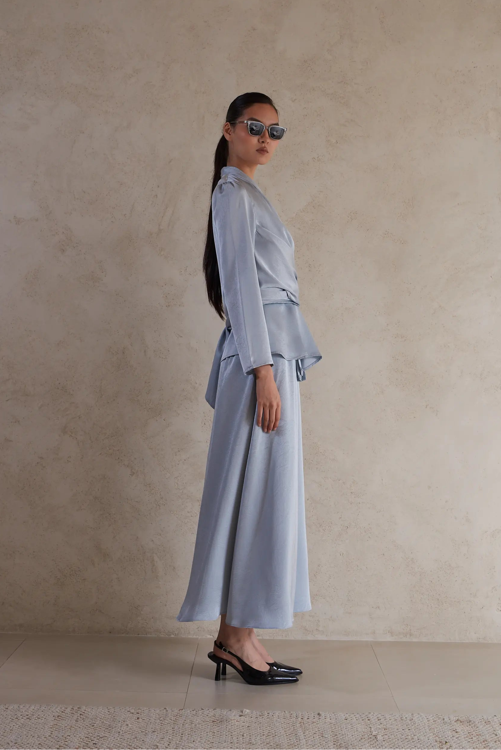 Satin Featherlight Wrap Jacket