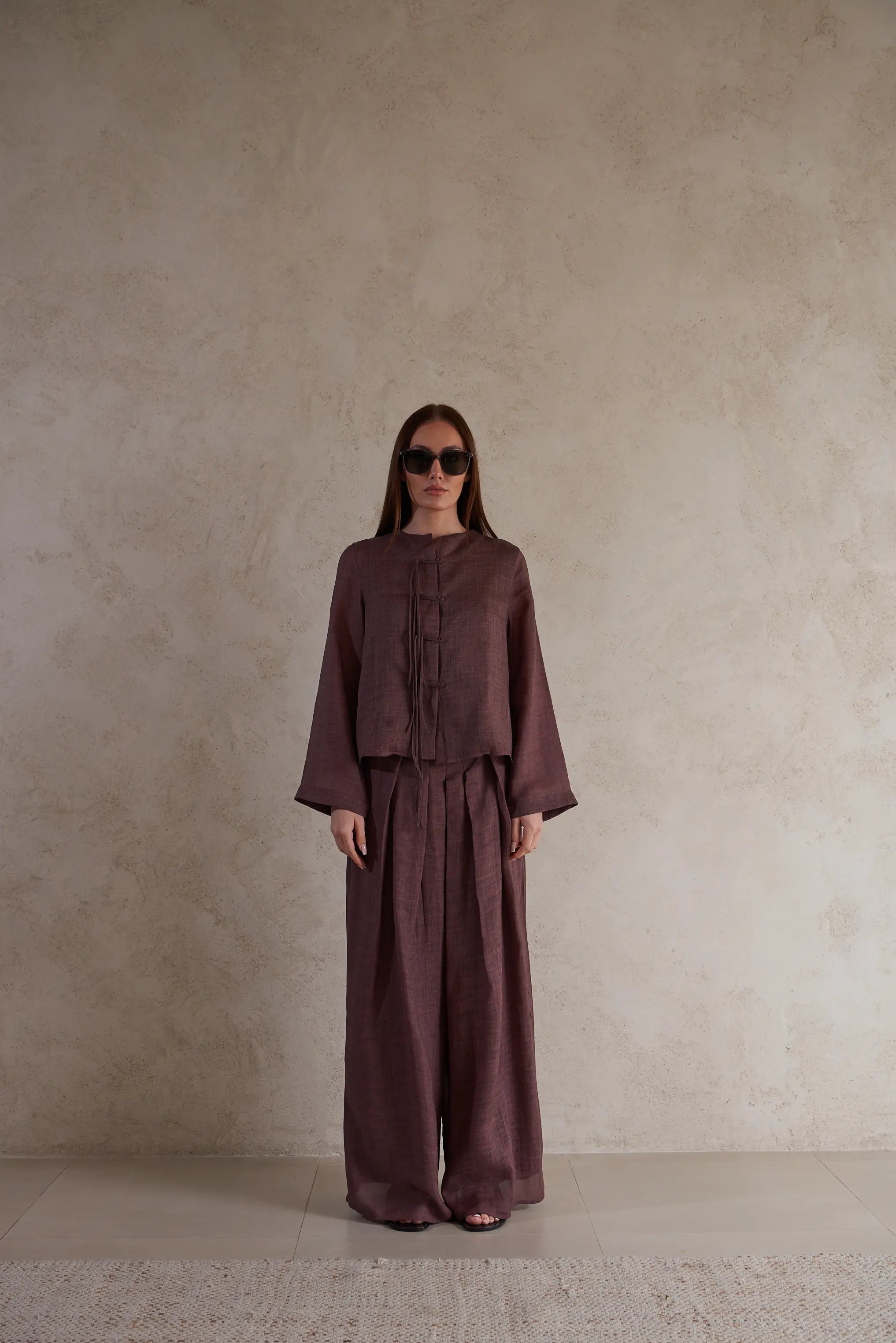 Linen Tie-Front Jacket