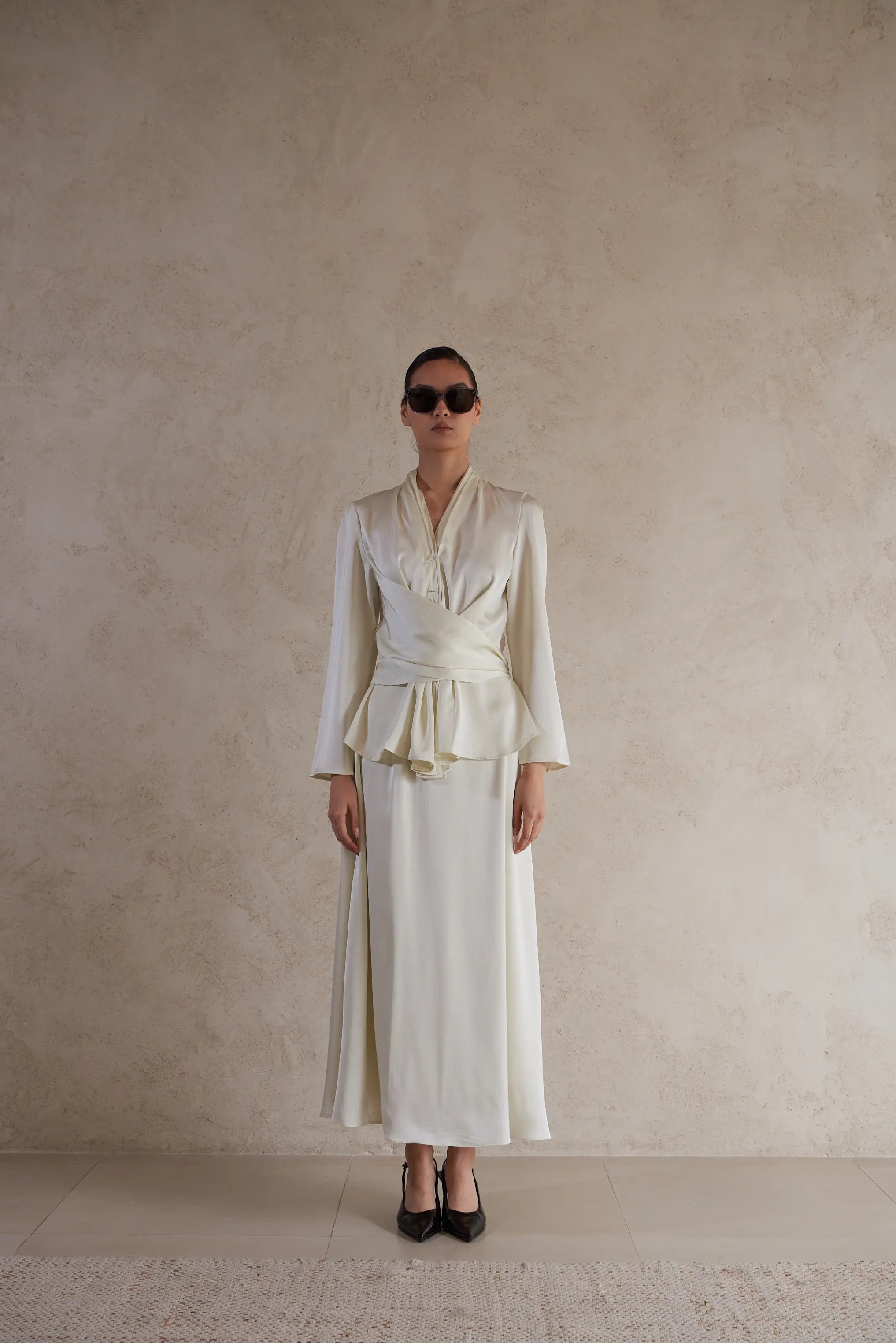 Satin Featherlight Wrap Jacket