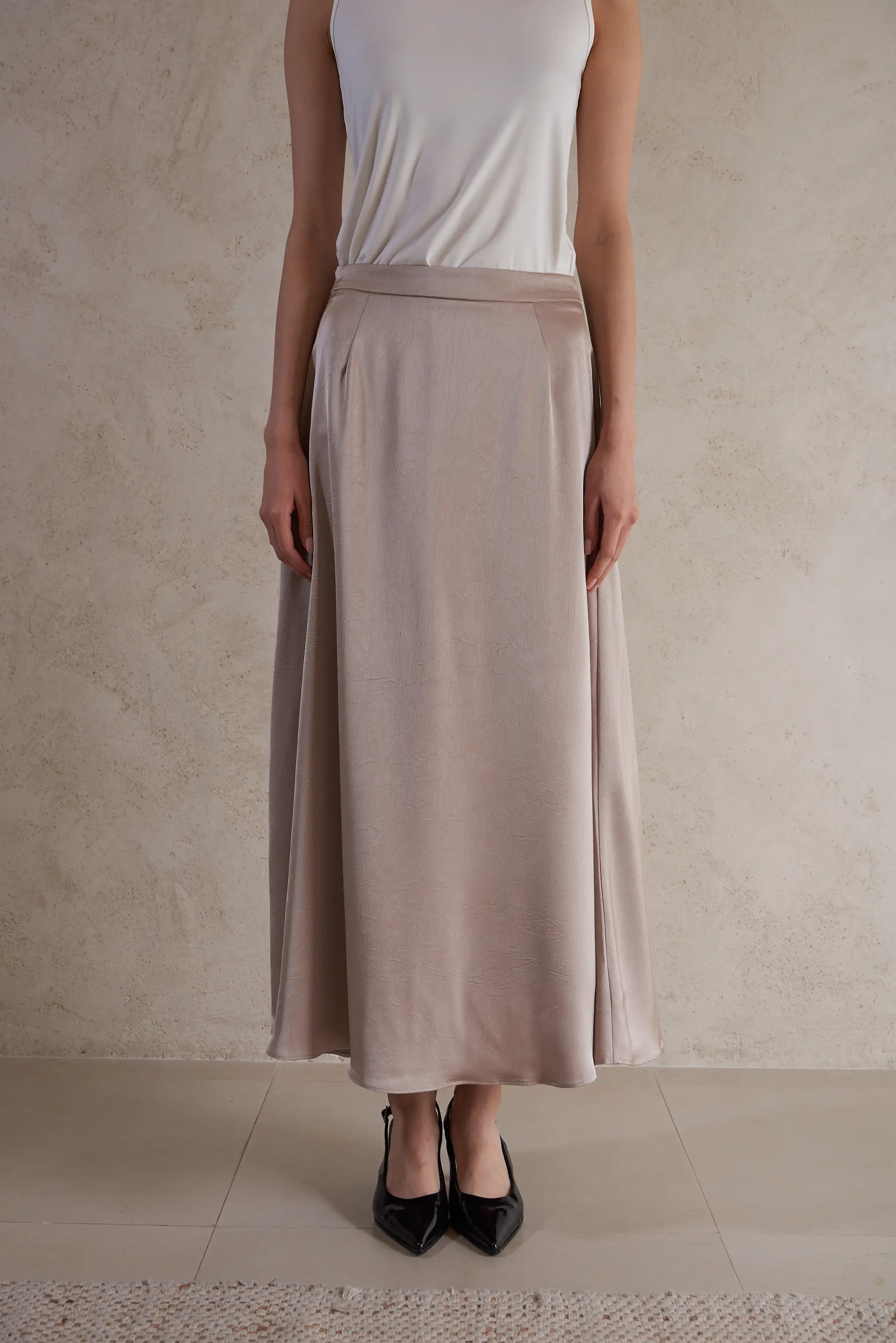 Elegant Maxi Satin Skirt