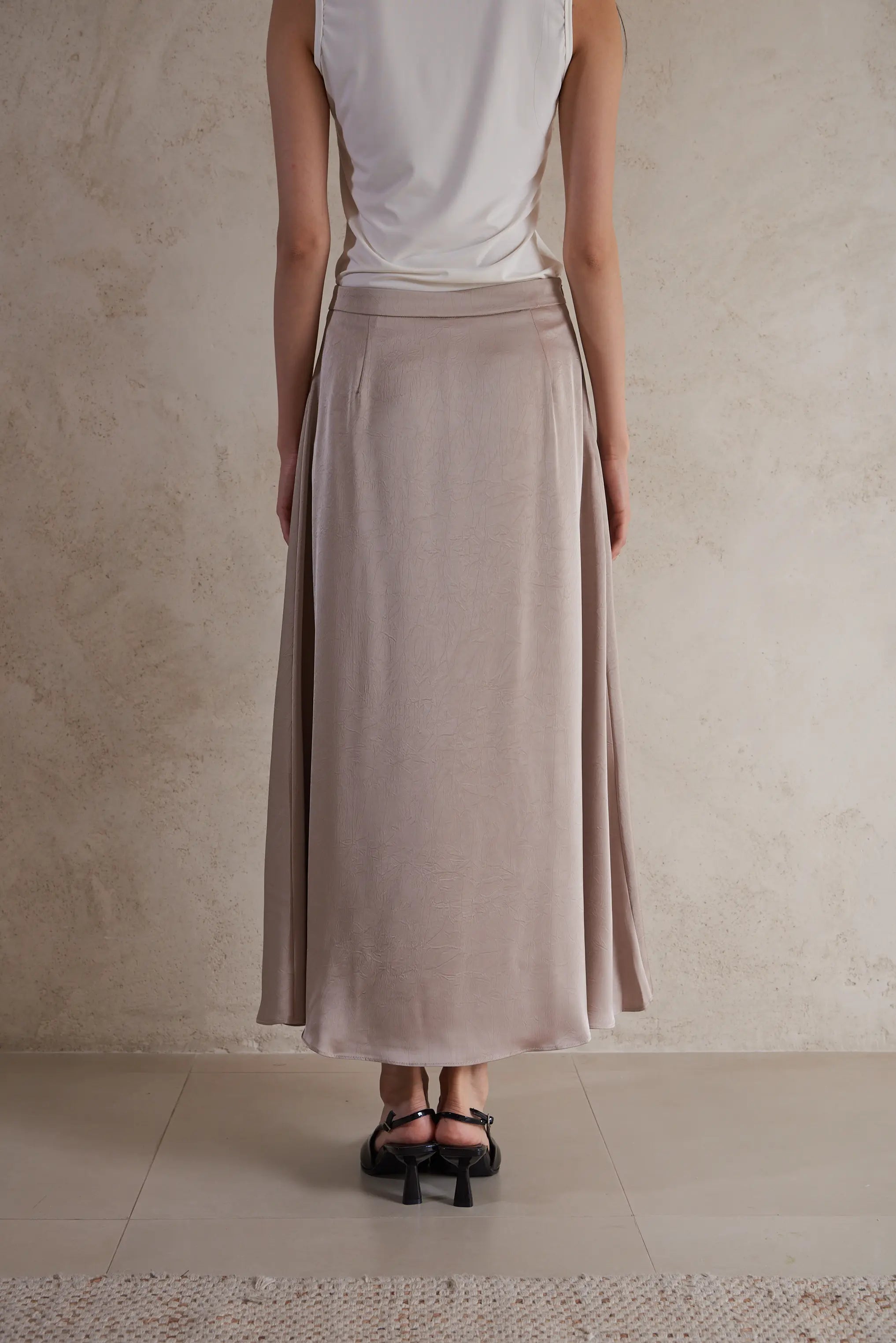 Elegant Maxi Satin Skirt