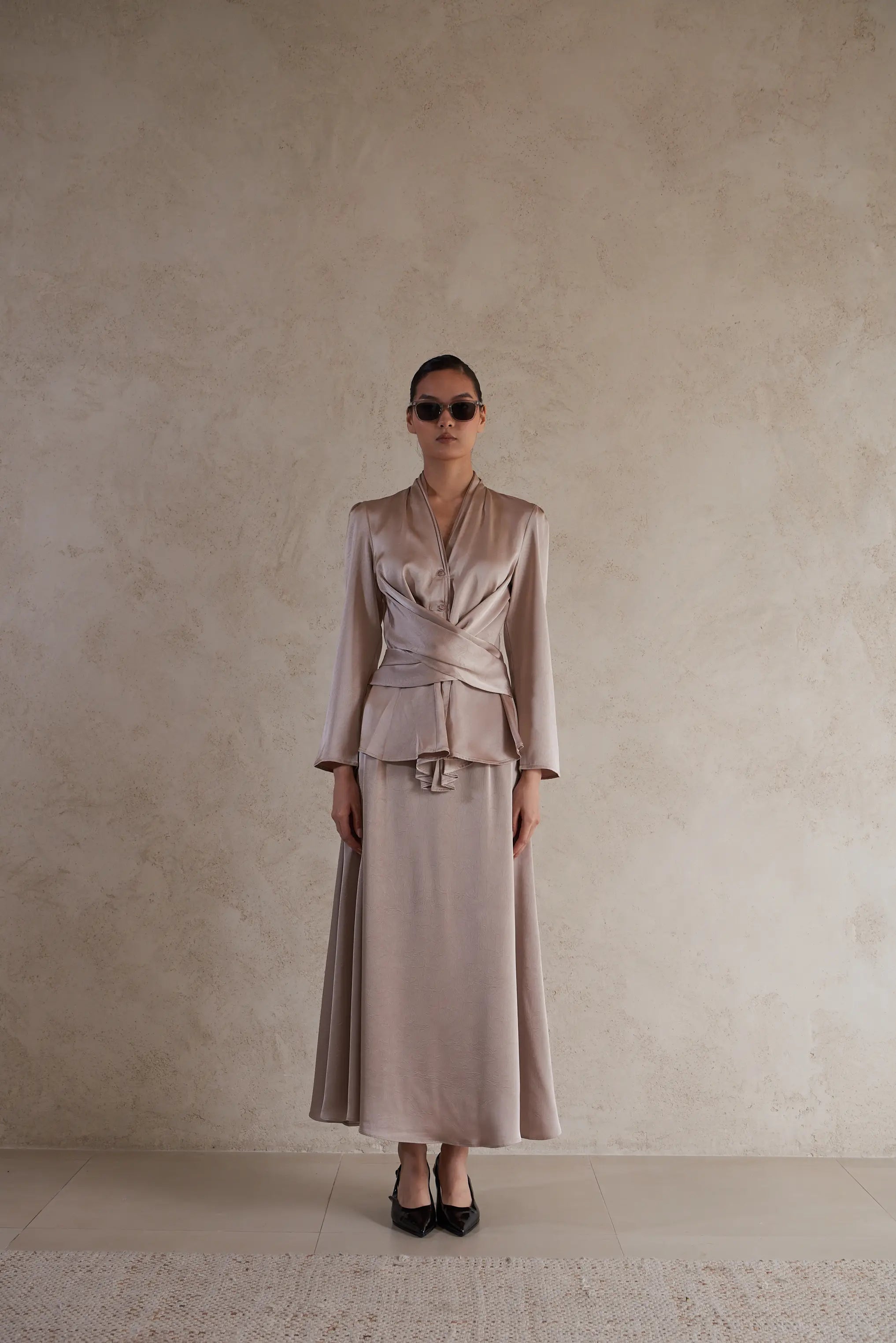 Satin Featherlight Wrap Jacket