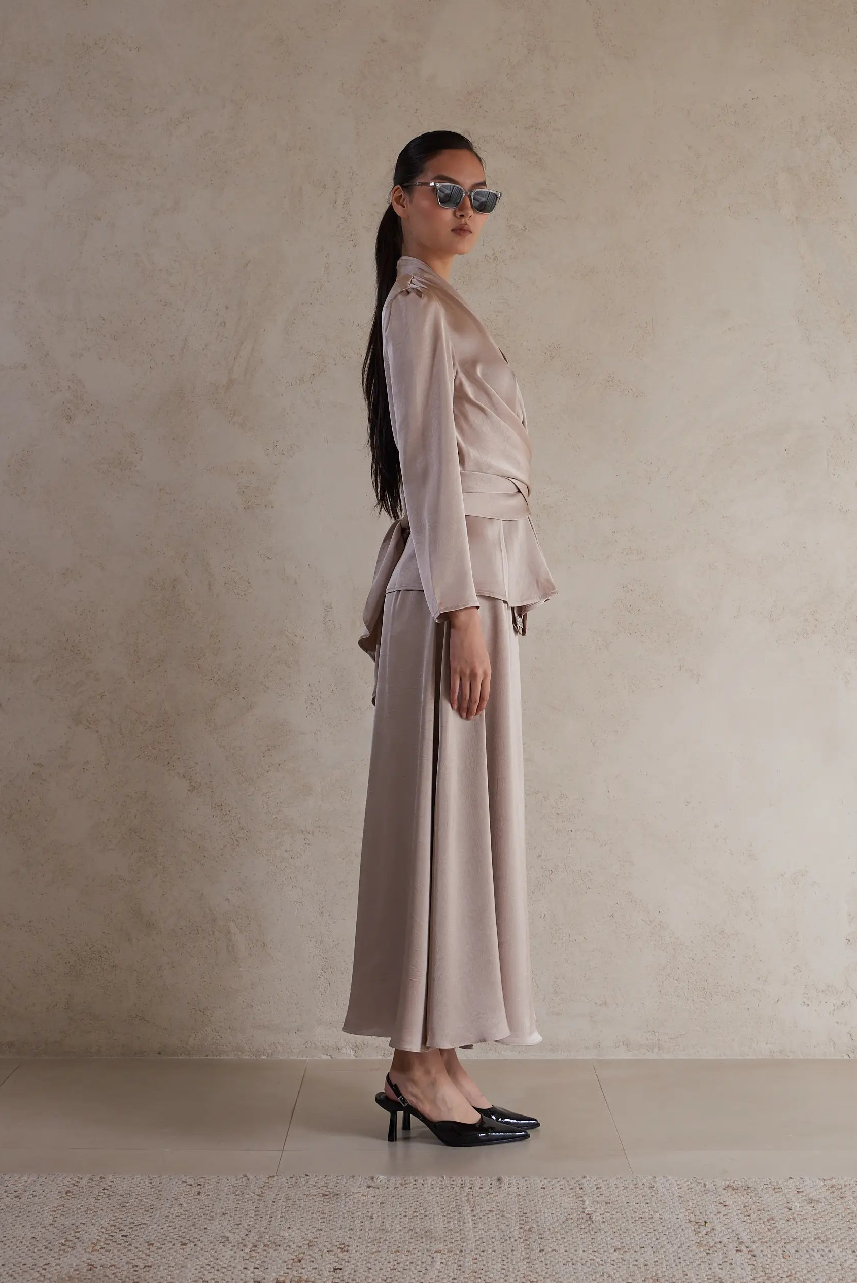 Satin Featherlight Wrap Jacket