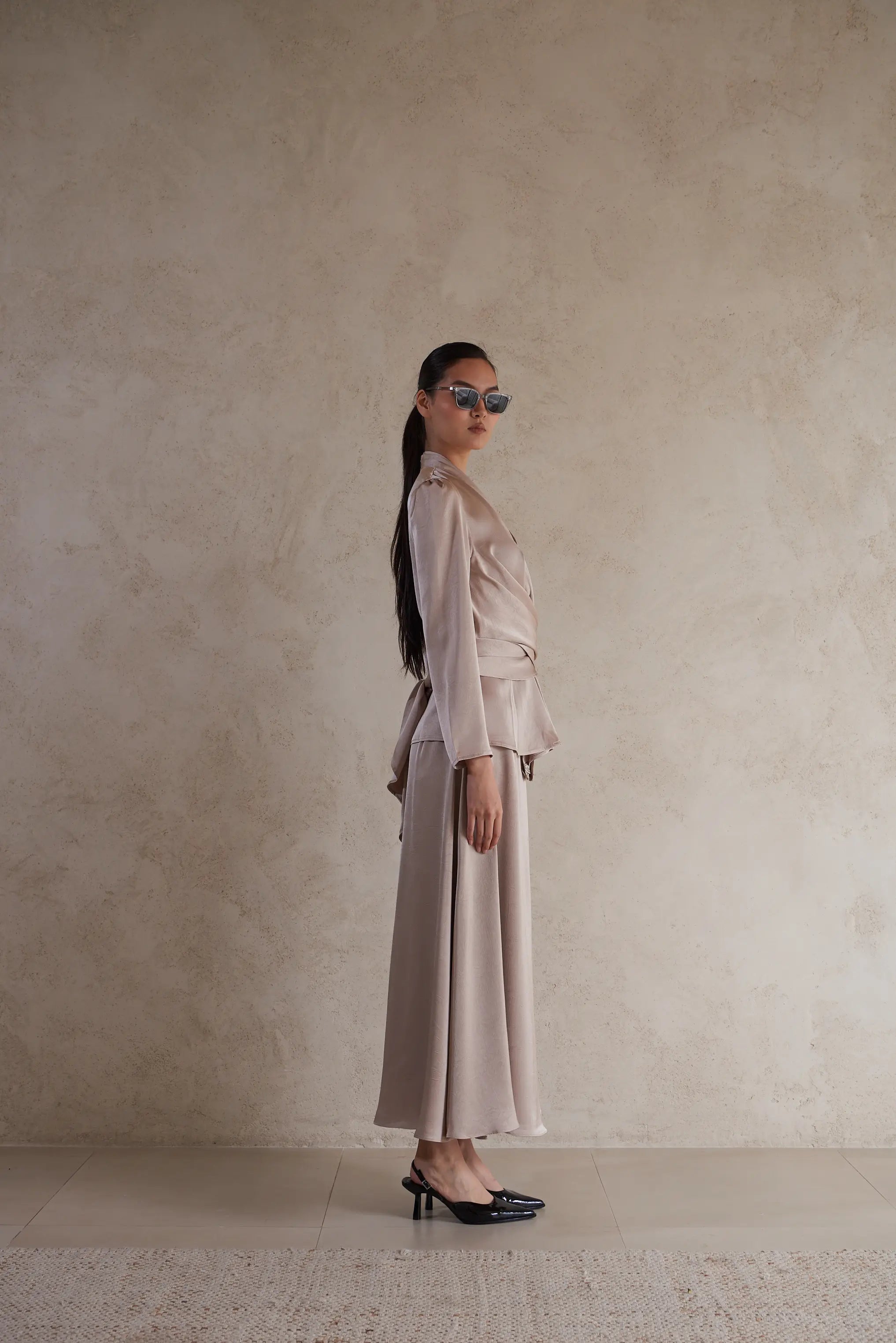 Satin Featherlight Wrap Jacket