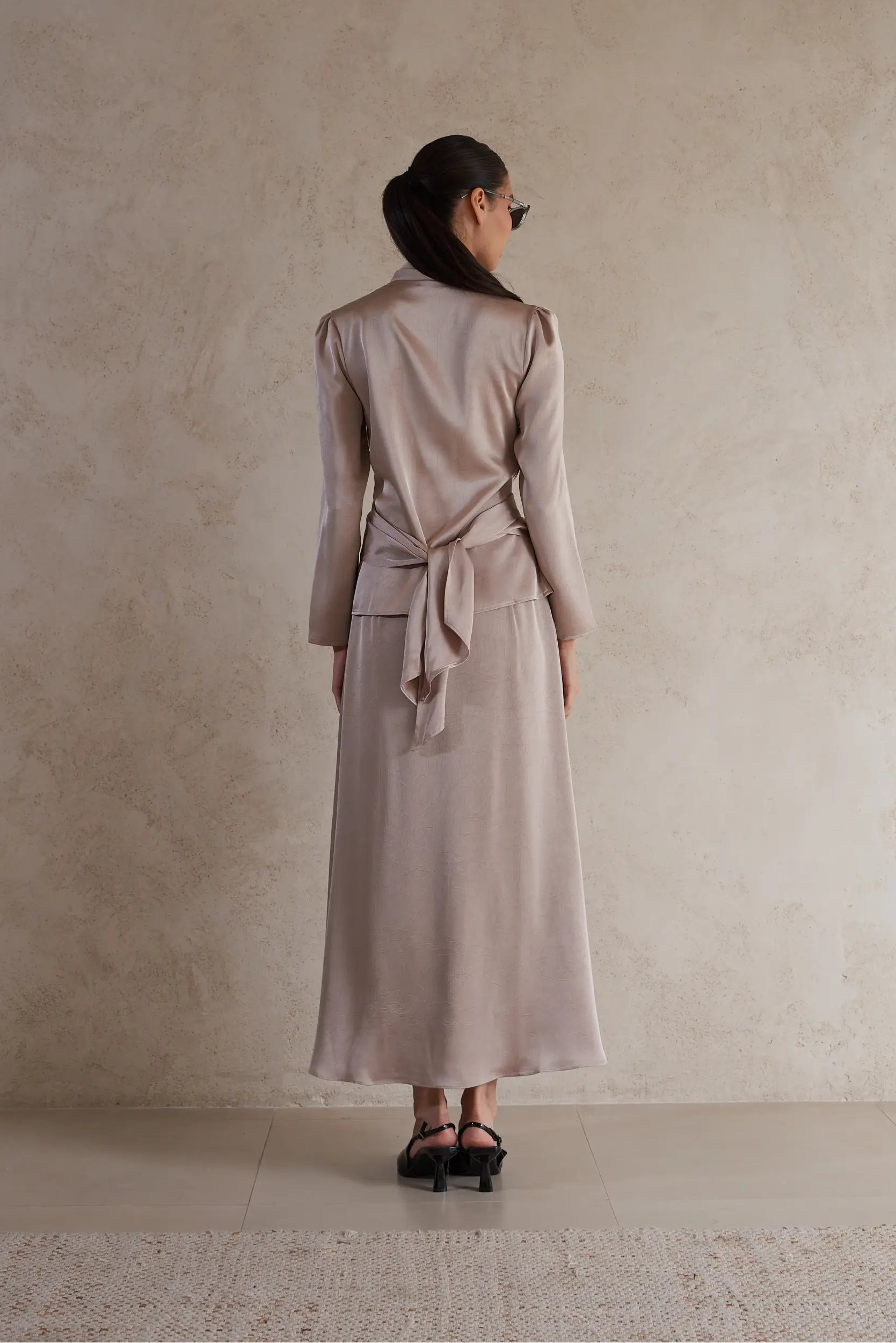 Satin Featherlight Wrap Jacket