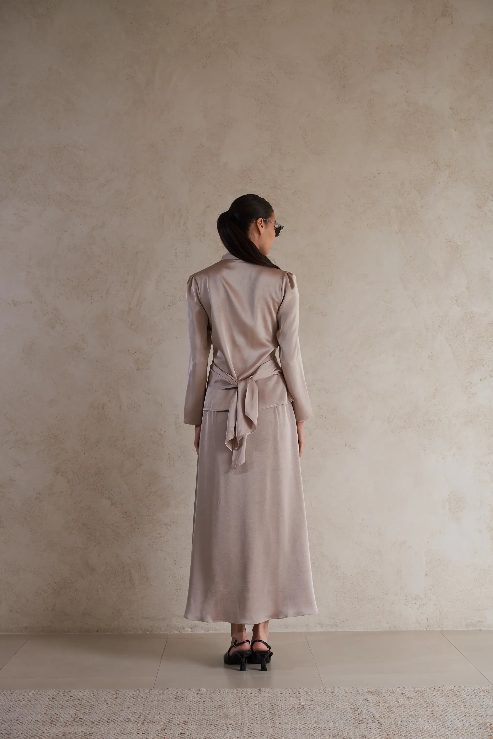 Satin Featherlight Wrap Jacket