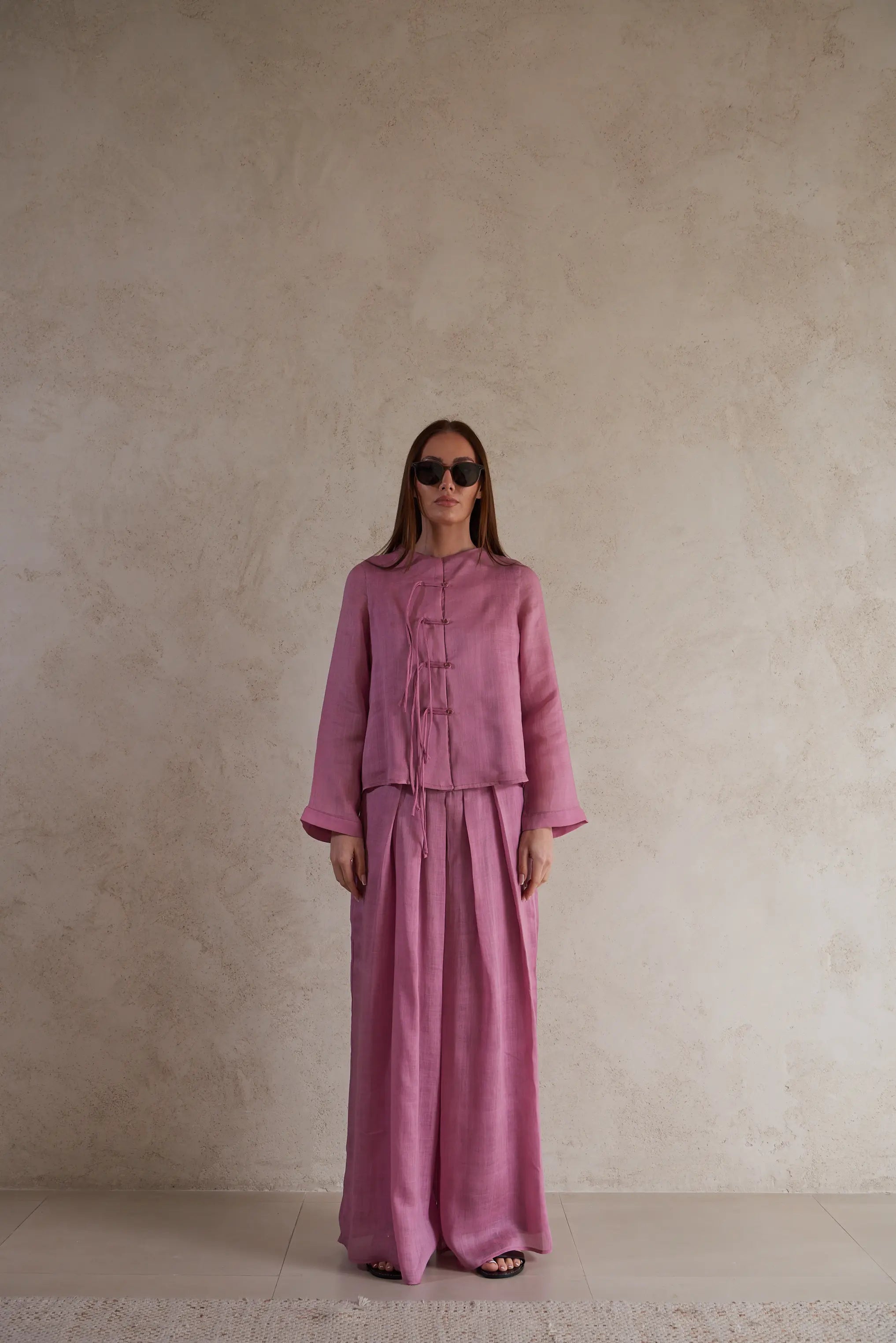 Linen Tie-Front Jacket