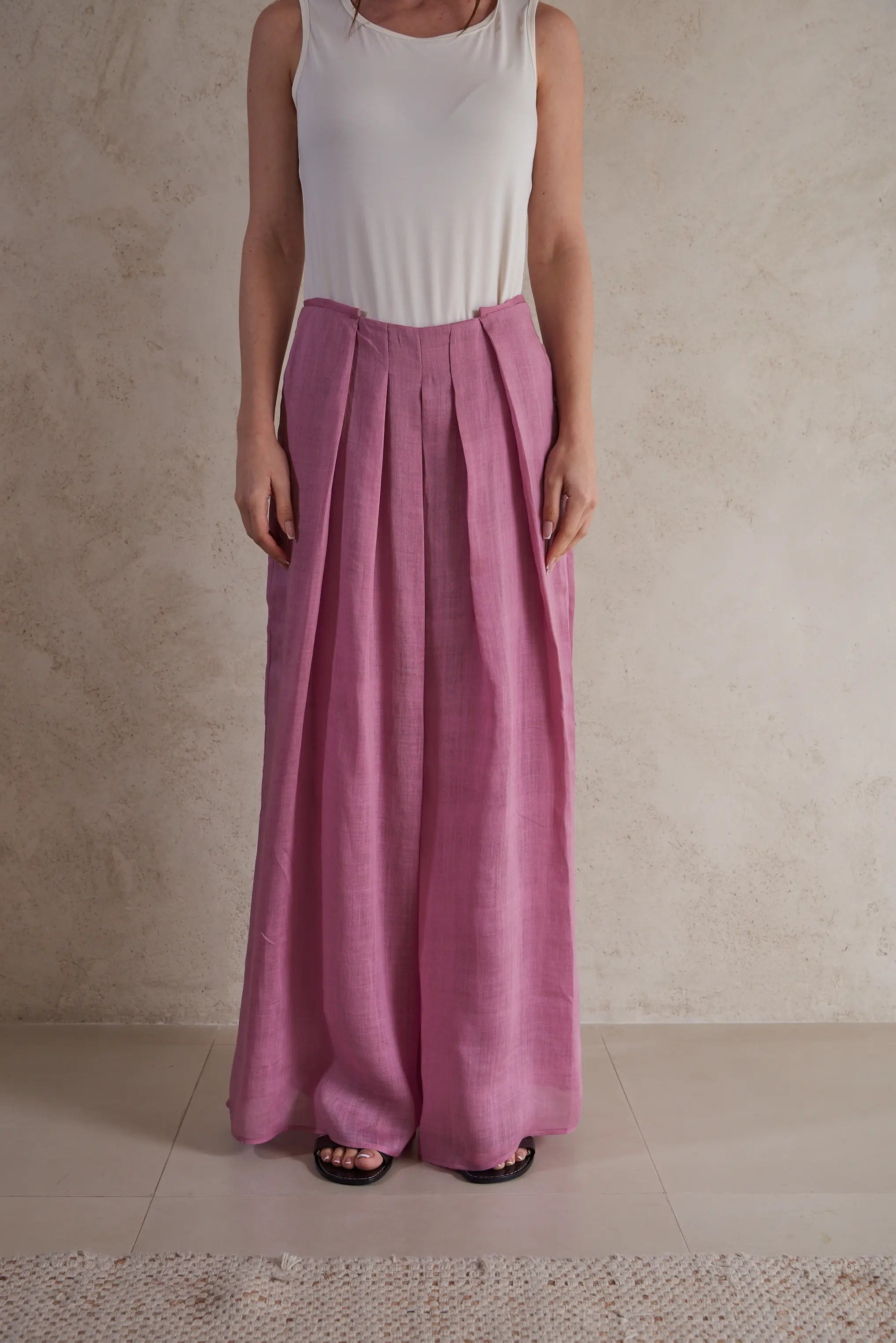 Wide-Leg flowy Linen Pants