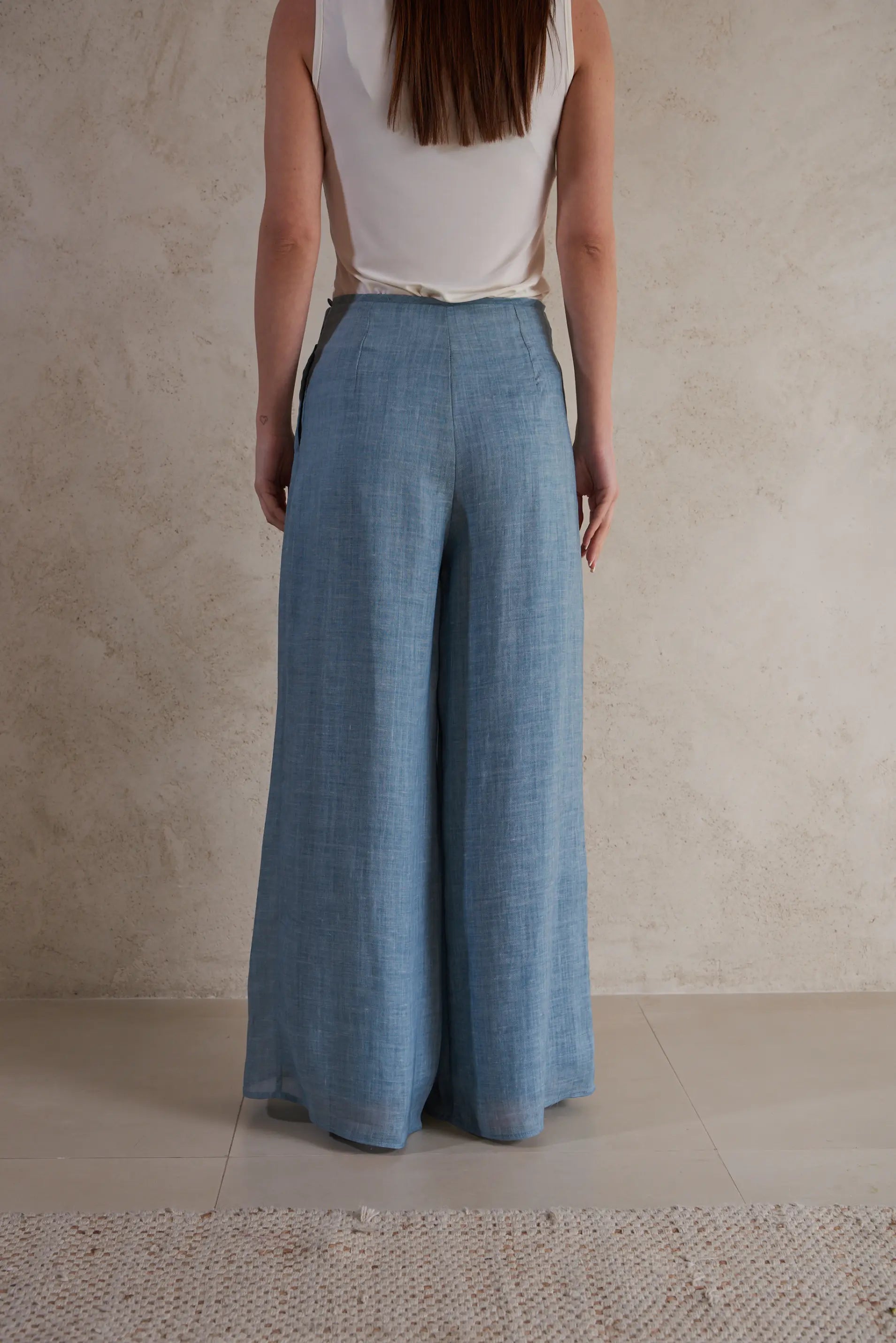 Wide-Leg flowy Linen Pants