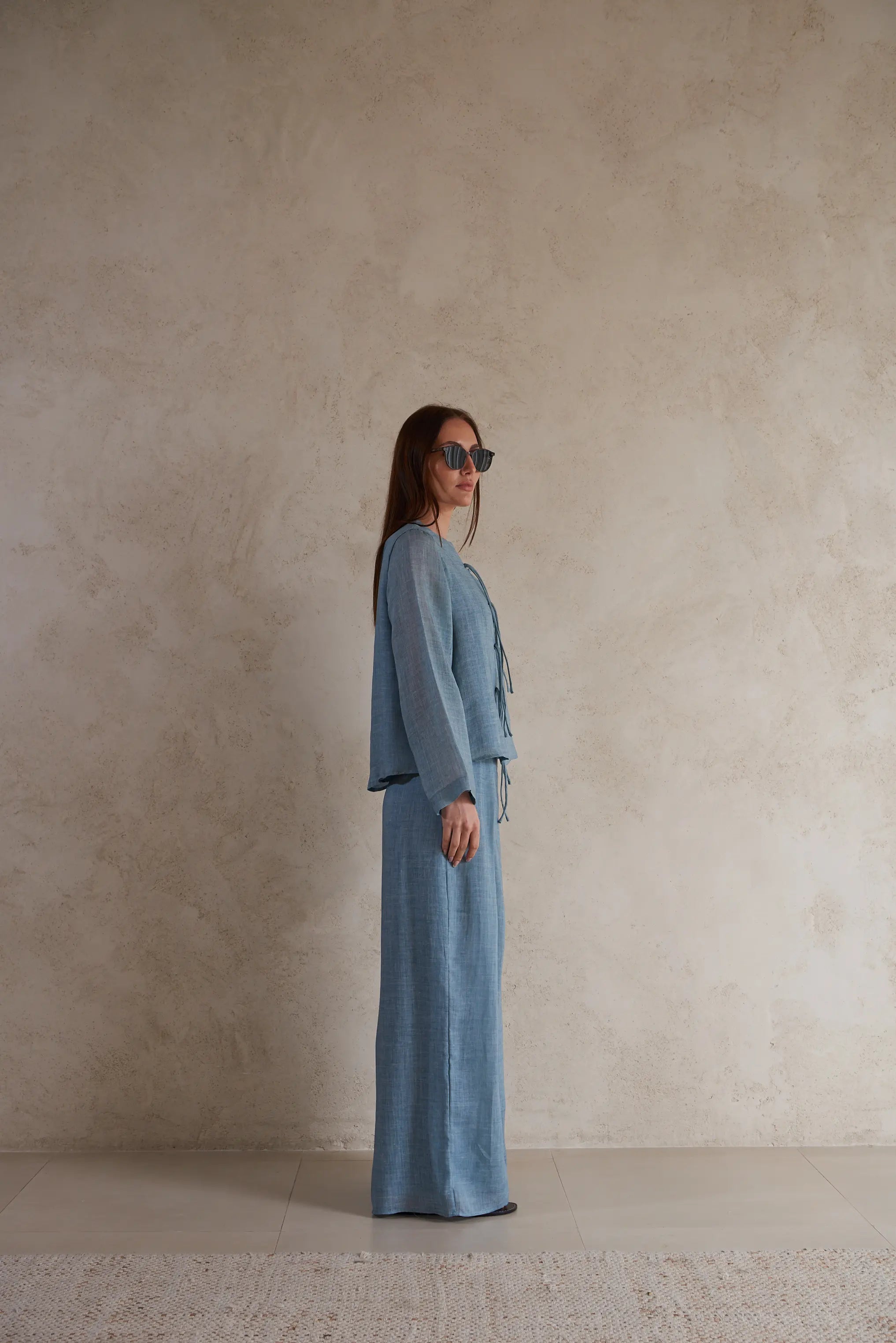 Linen Tie-Front Jacket