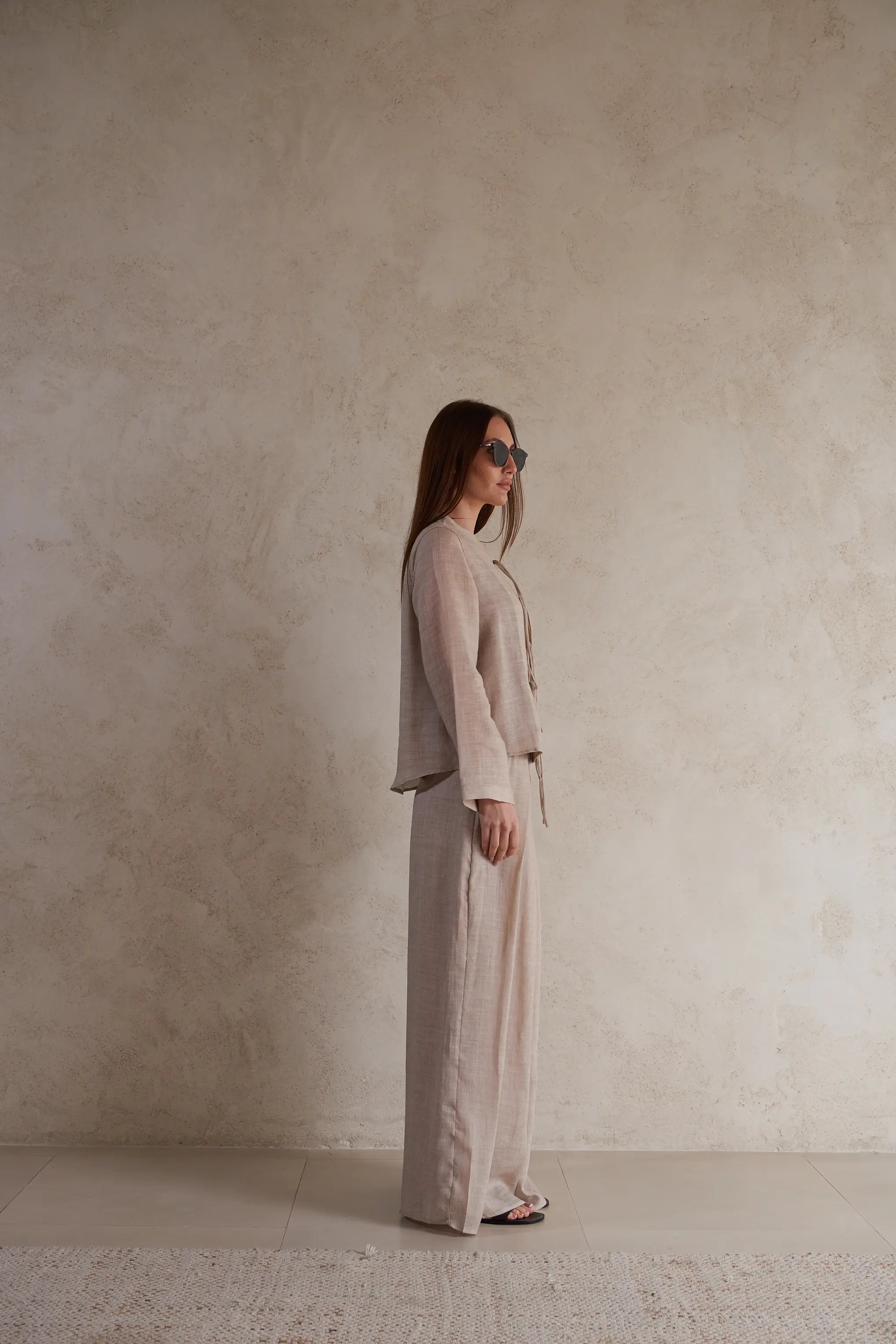 Linen Tie-Front Jacket