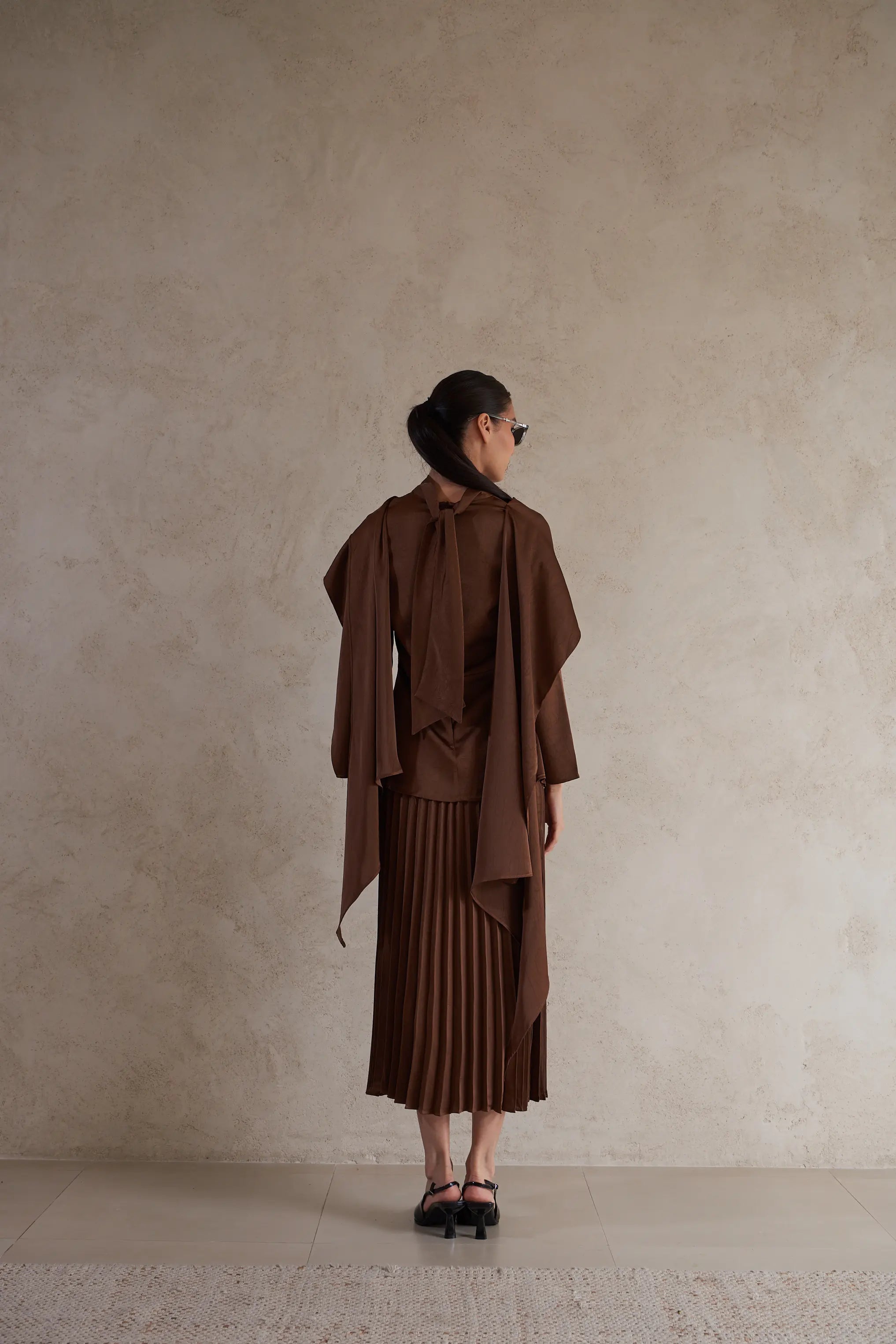 Elegant Drape satin Detail Blouse