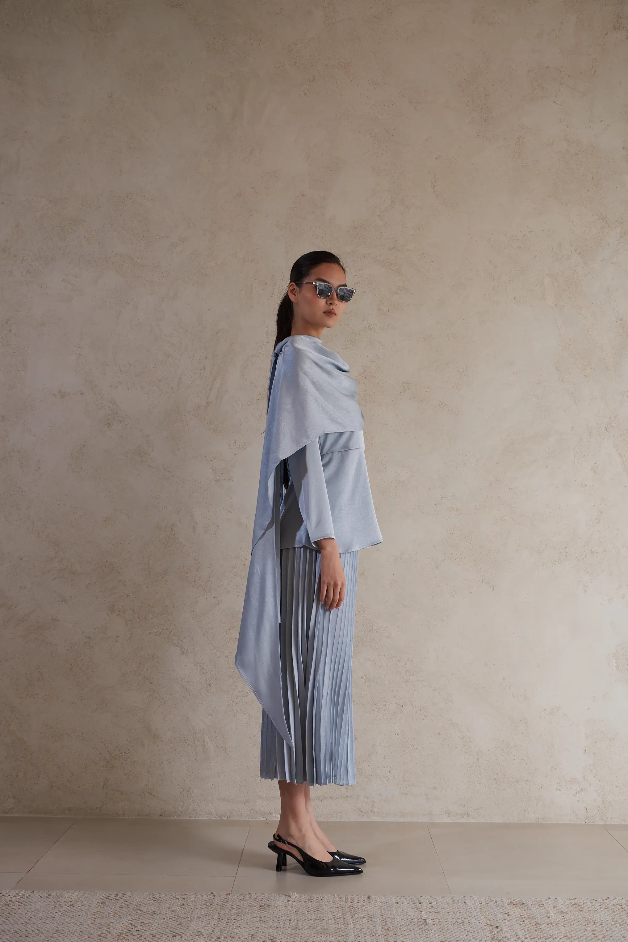 Elegant Drape satin Detail Blouse