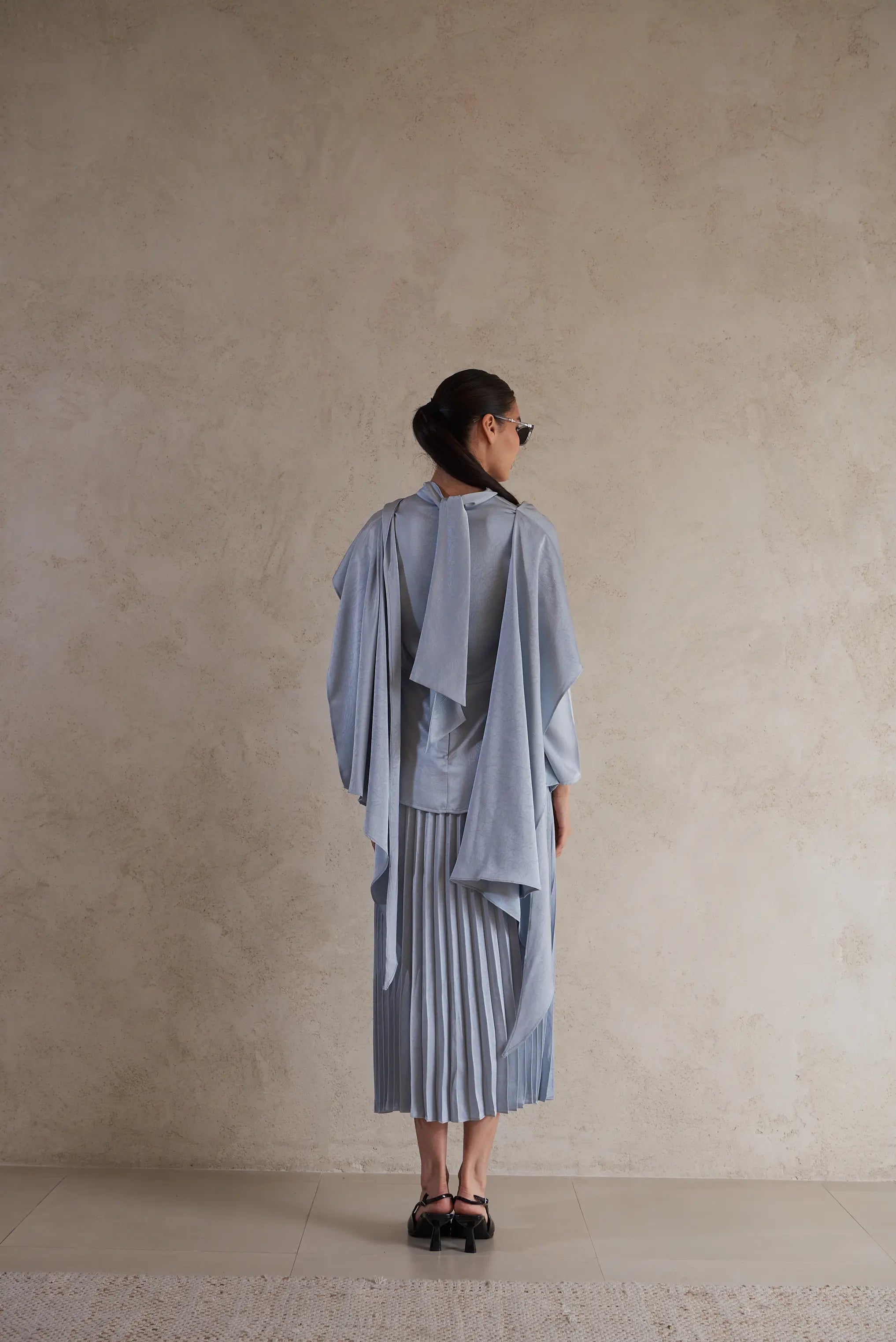 Elegant Drape satin Detail Blouse