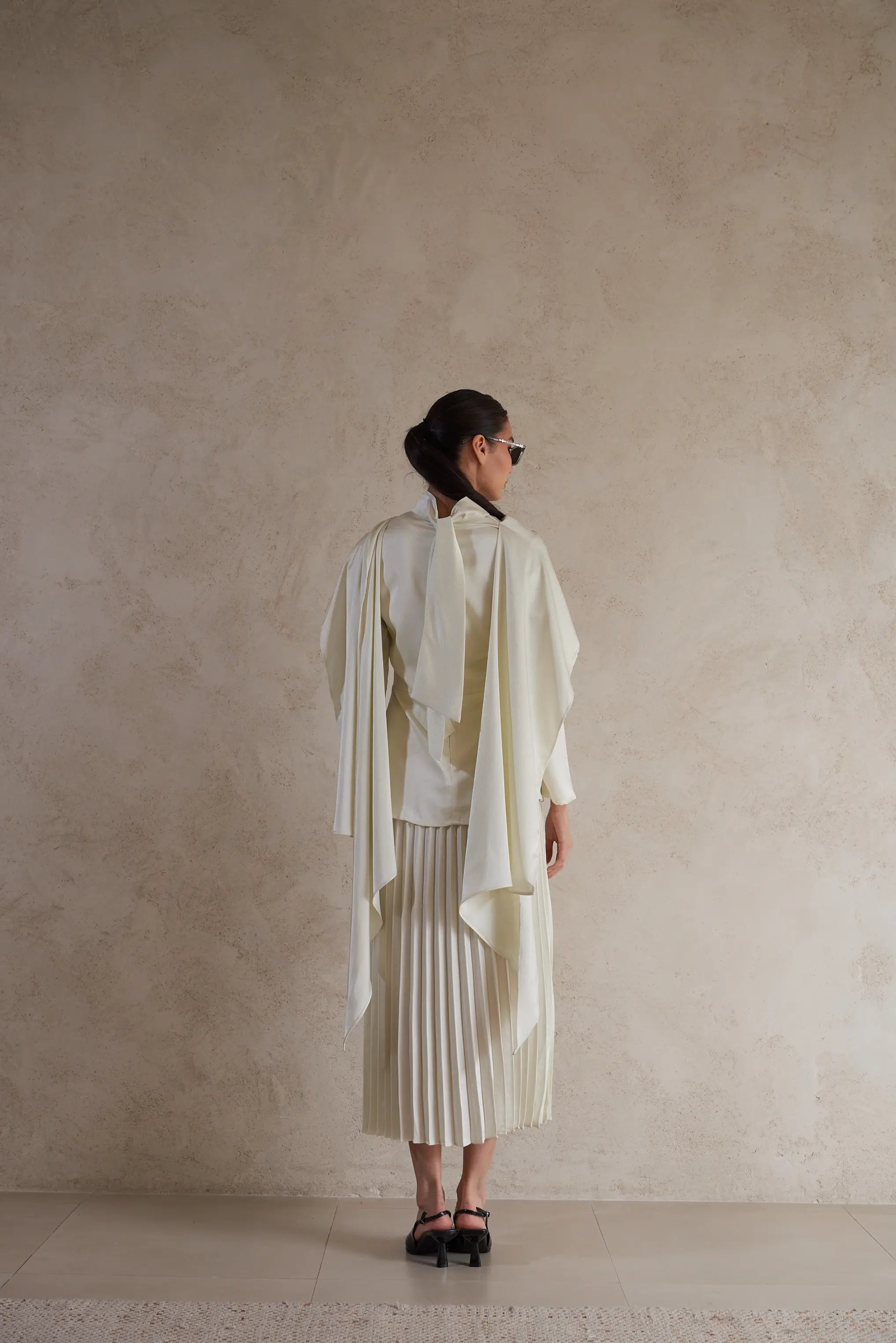 Elegant Drape satin Detail Blouse