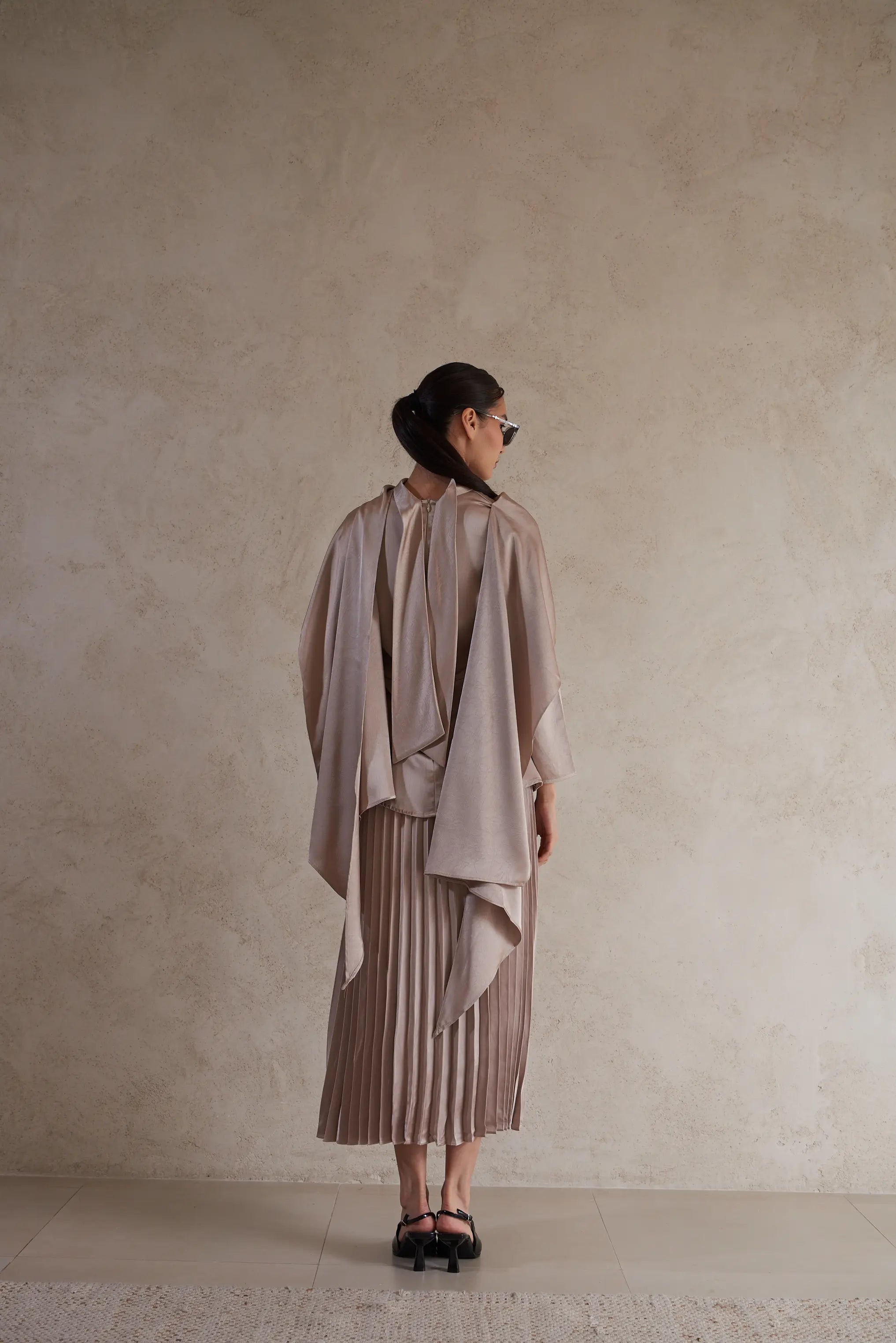 Elegant Drape satin Detail Blouse