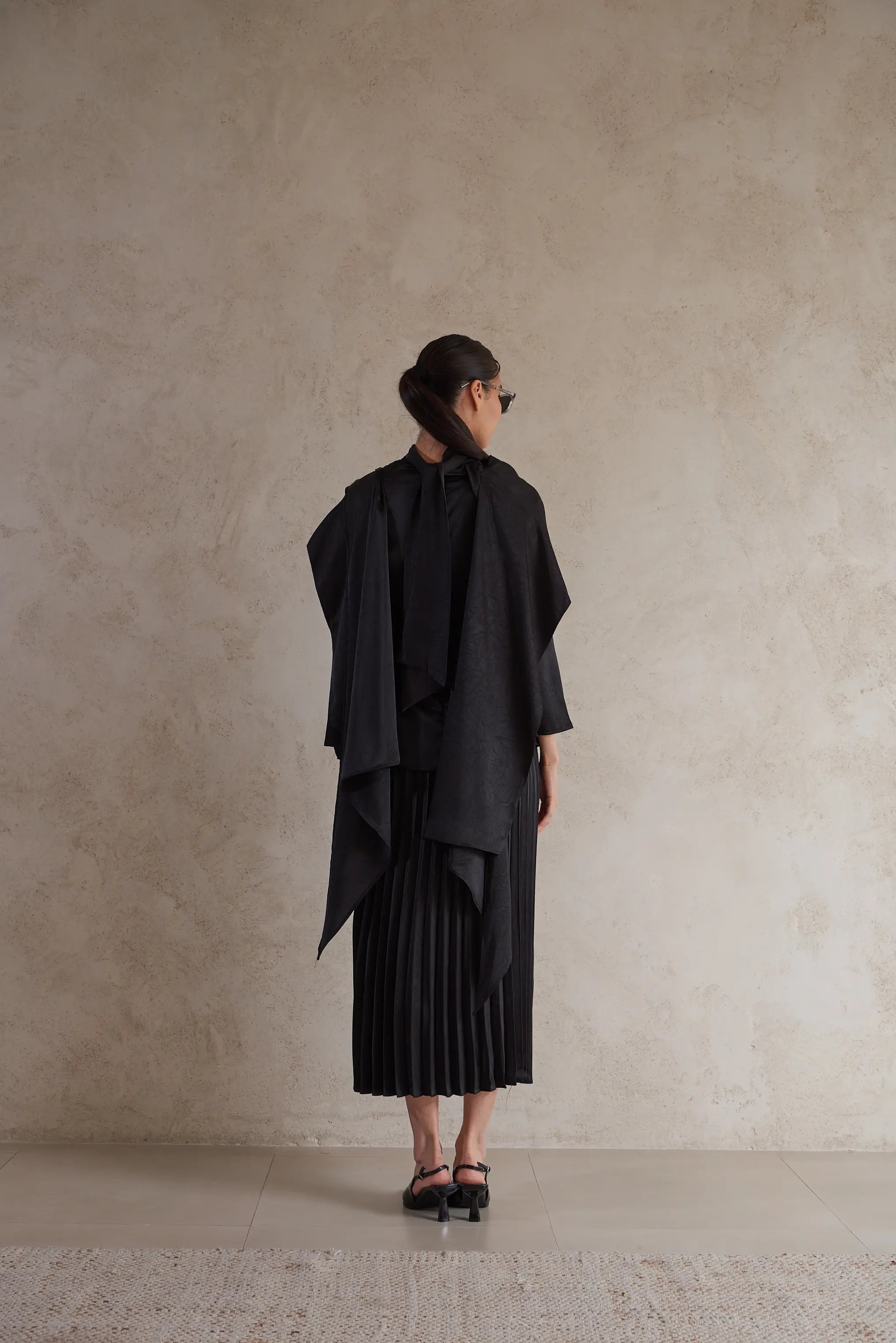 Elegant Drape satin Detail Blouse