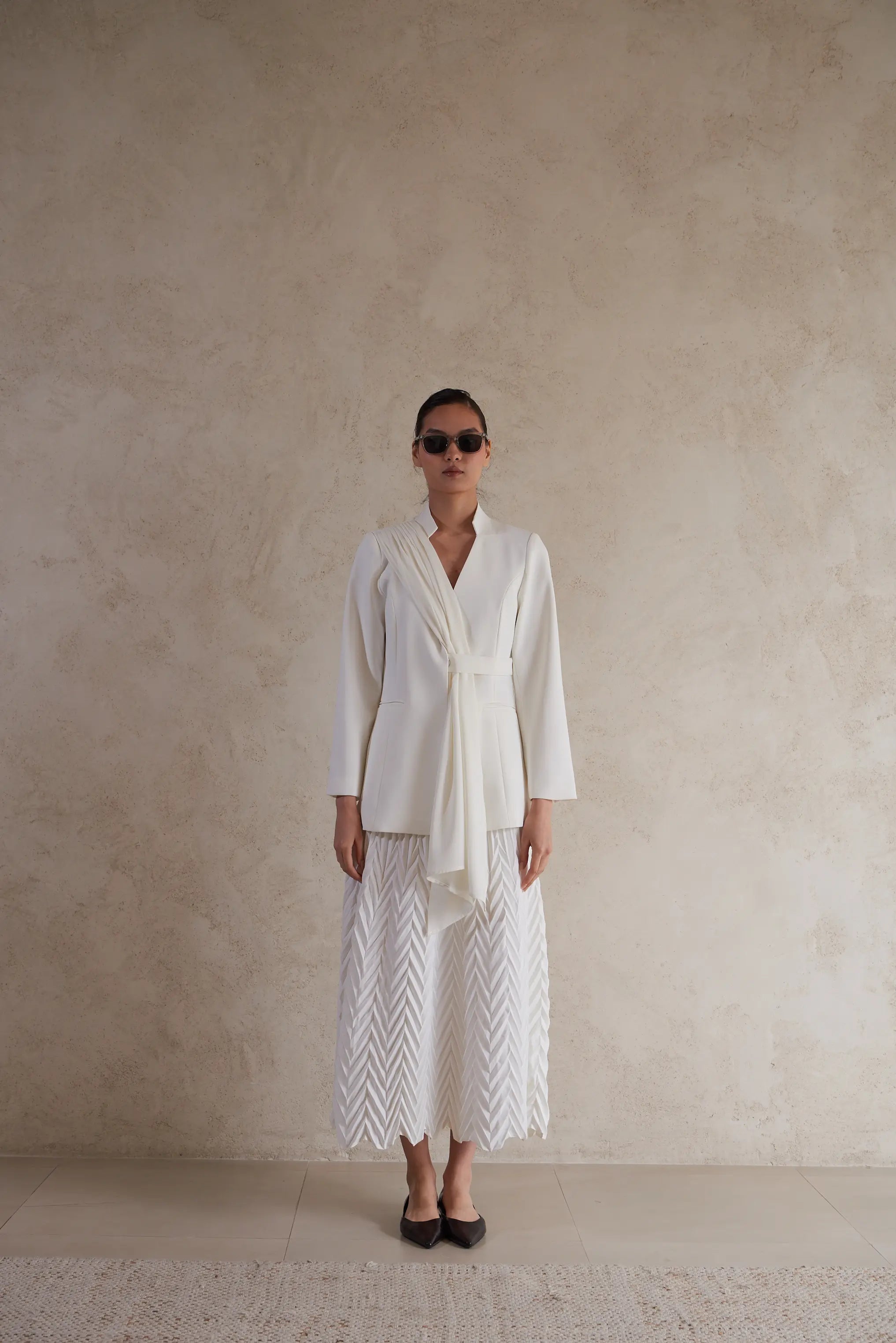 Elegant Draped Formal Jacket