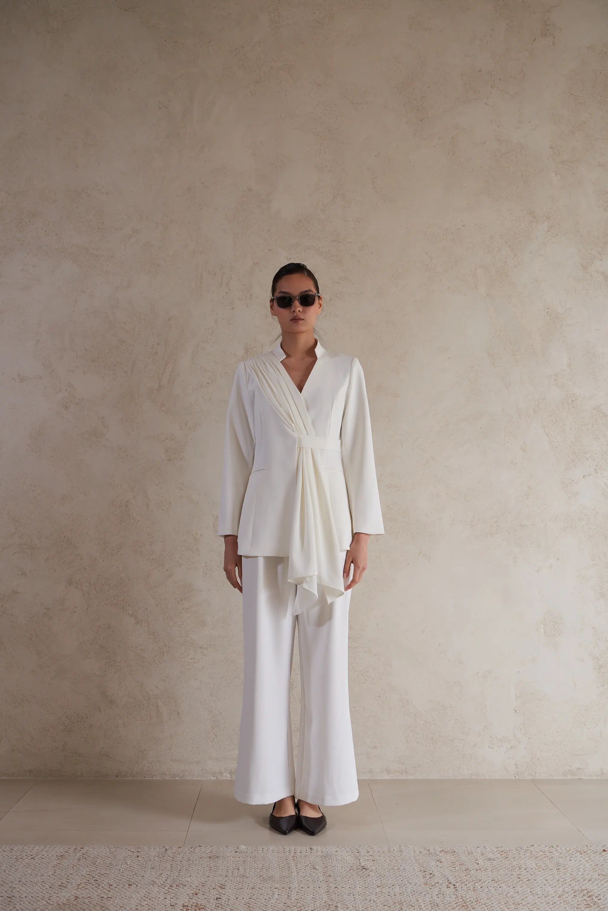 Elegant Draped Formal Jacket