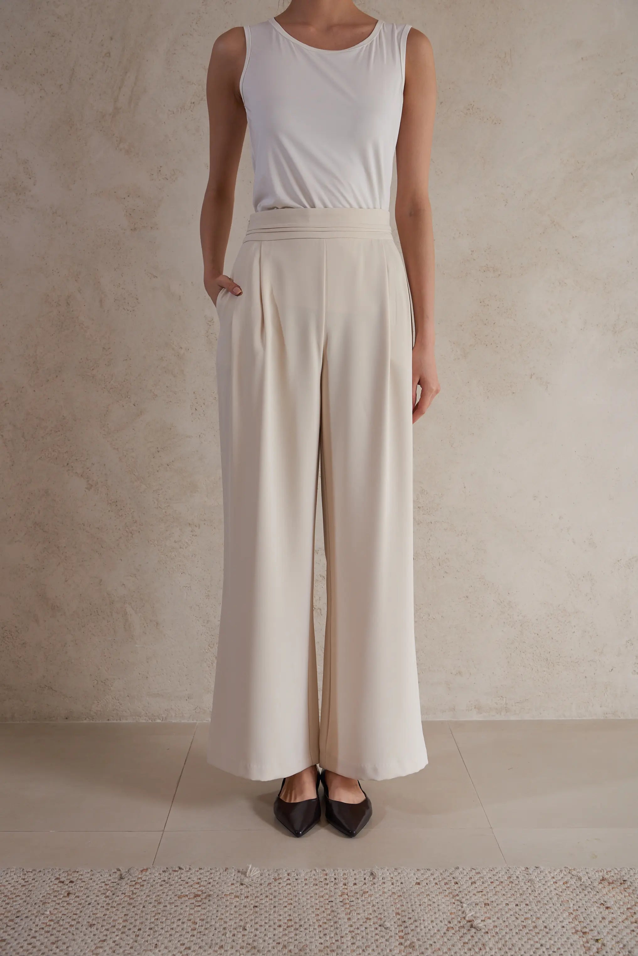 Plain Wide Leg Pants