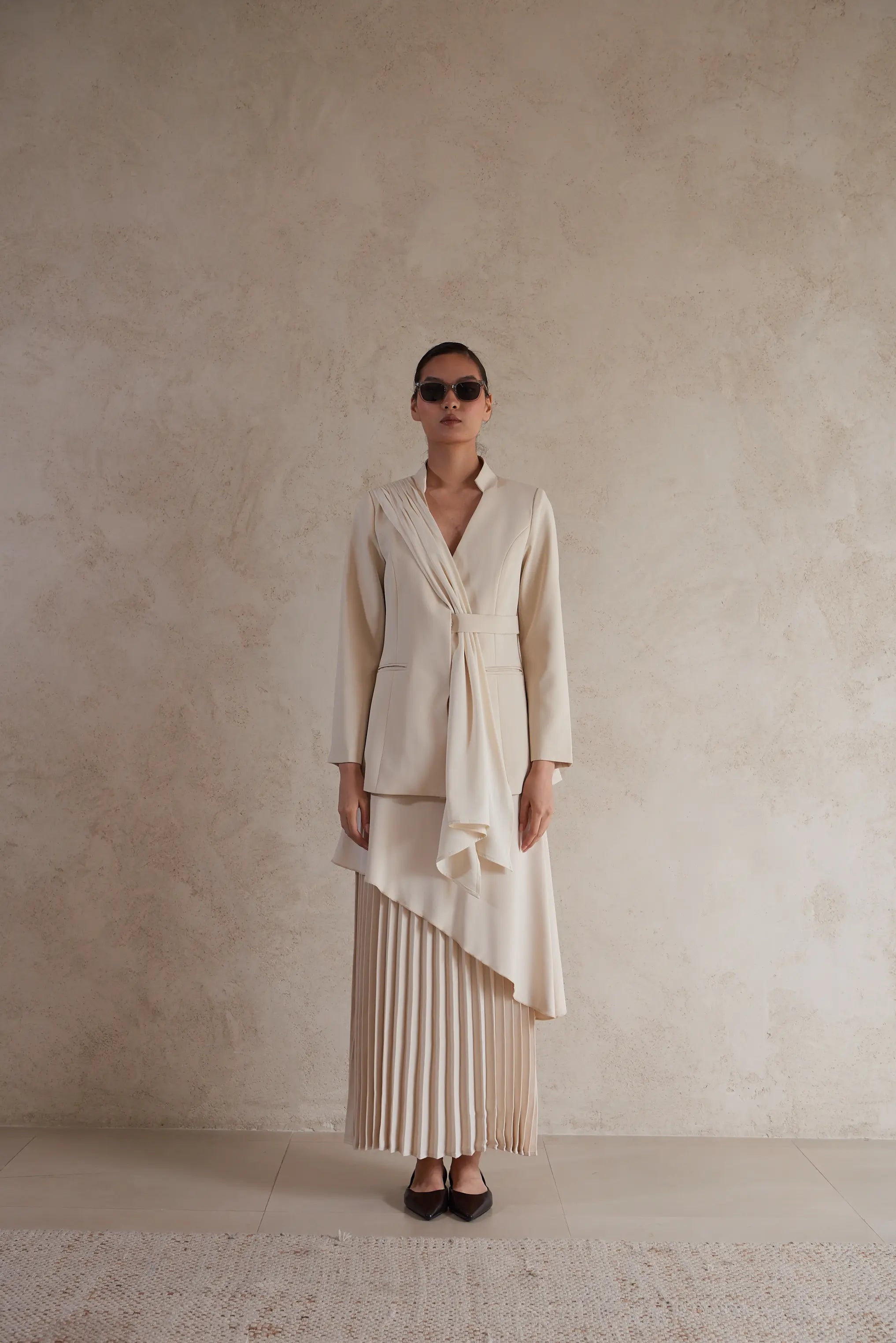 Elegant Draped Formal Jacket