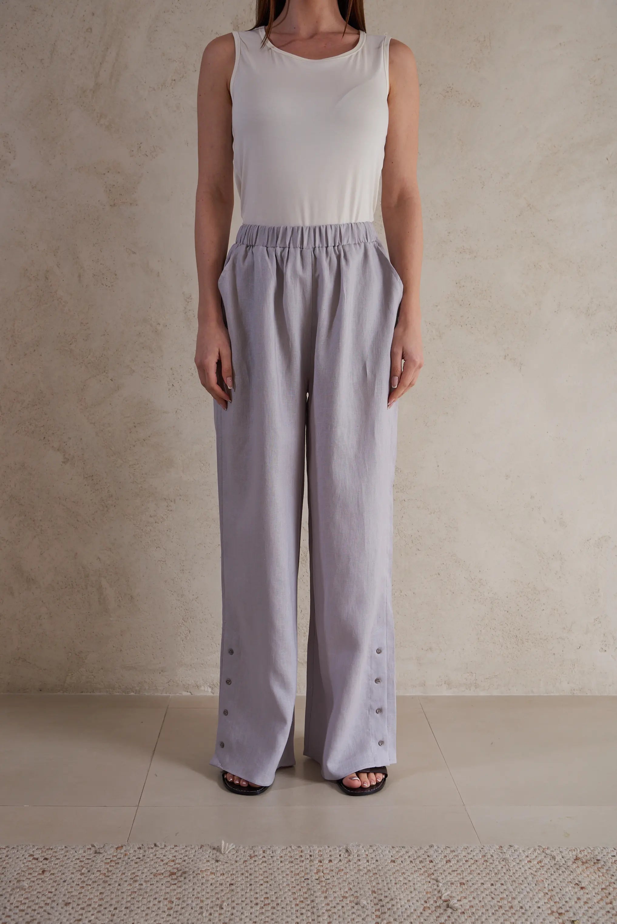 Wide-Leg Linen Pants