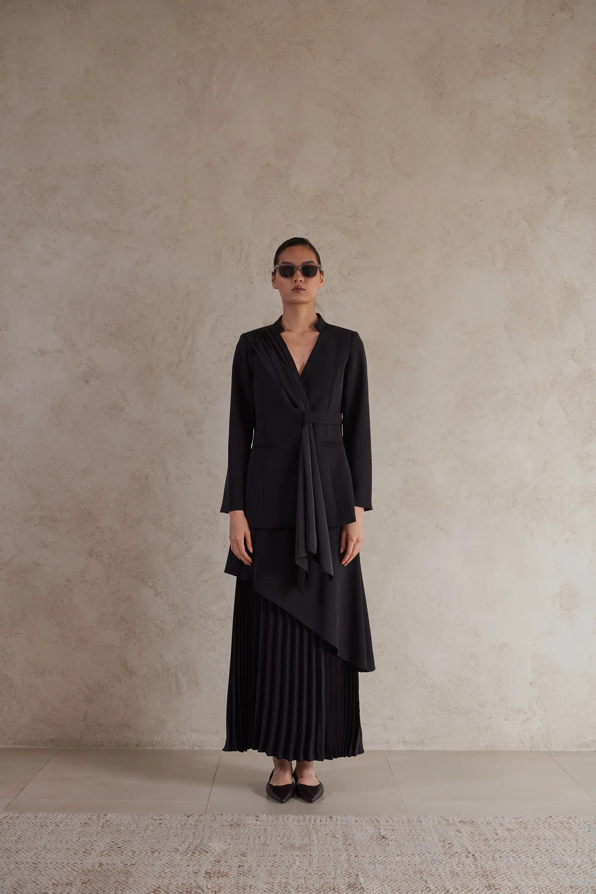 Elegant Draped Formal Jacket