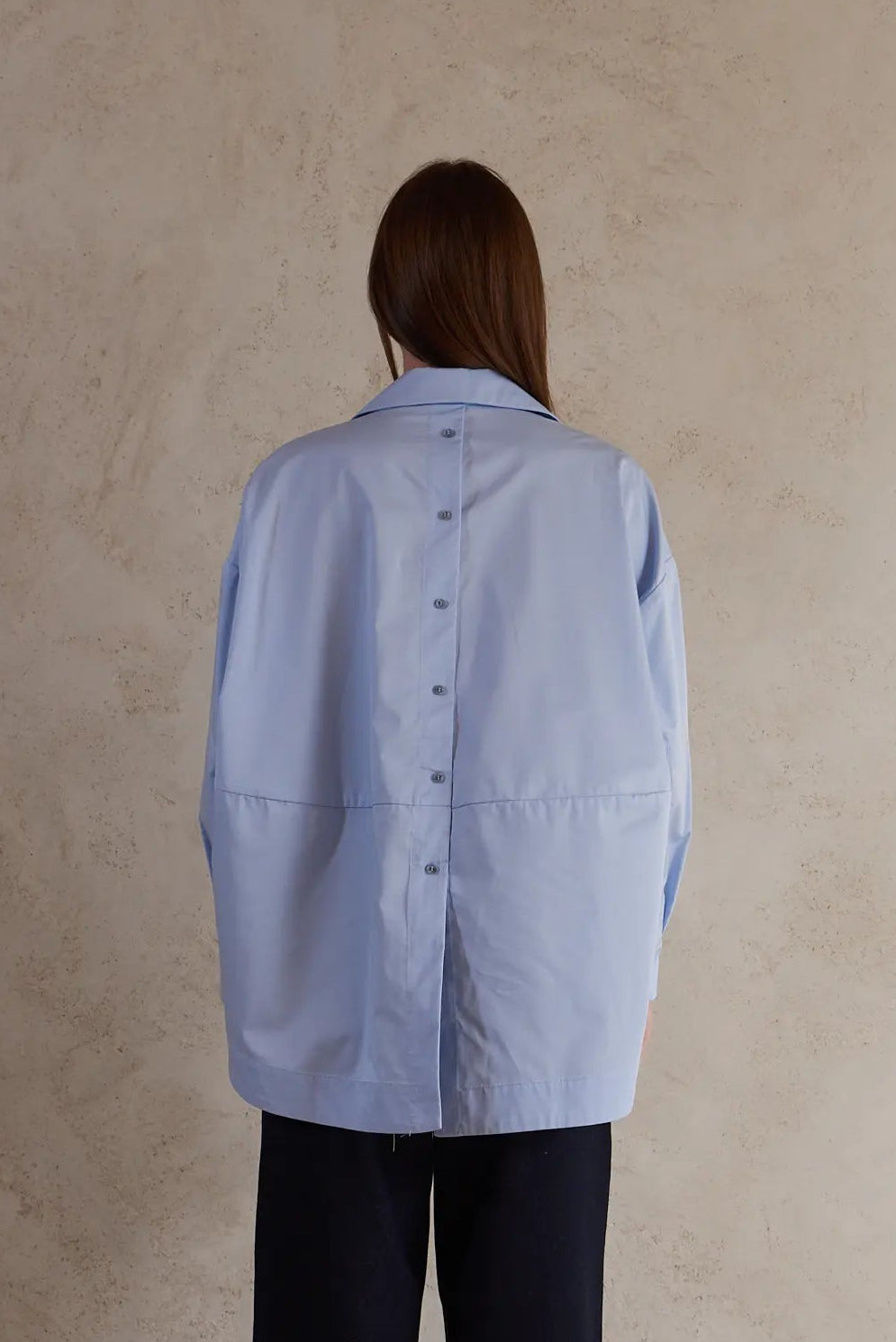 Oversized Shirt with Back Button Detail